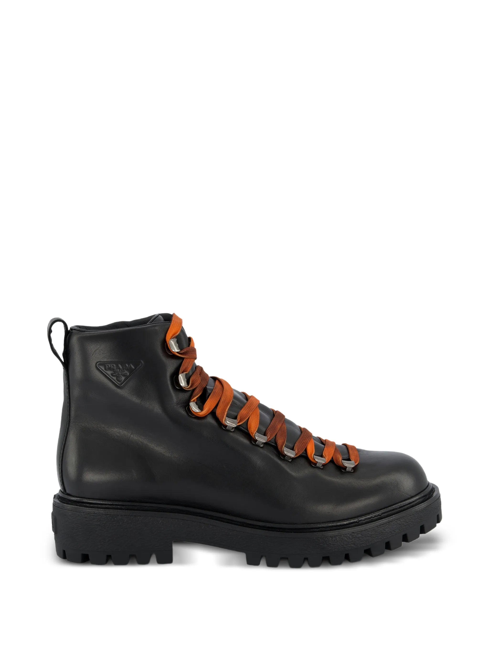 logo-embossed leather boots