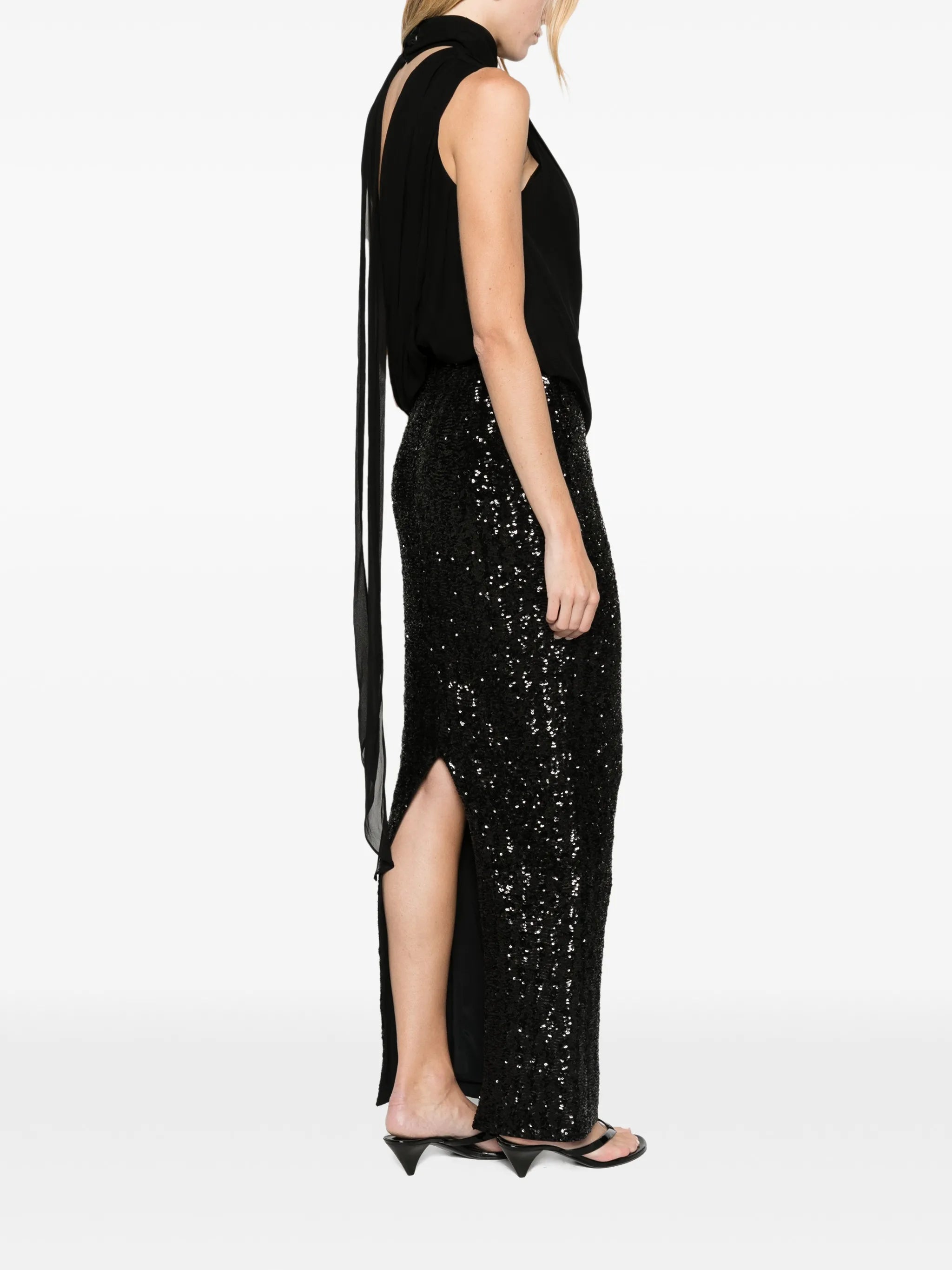 sequin maxi skirt