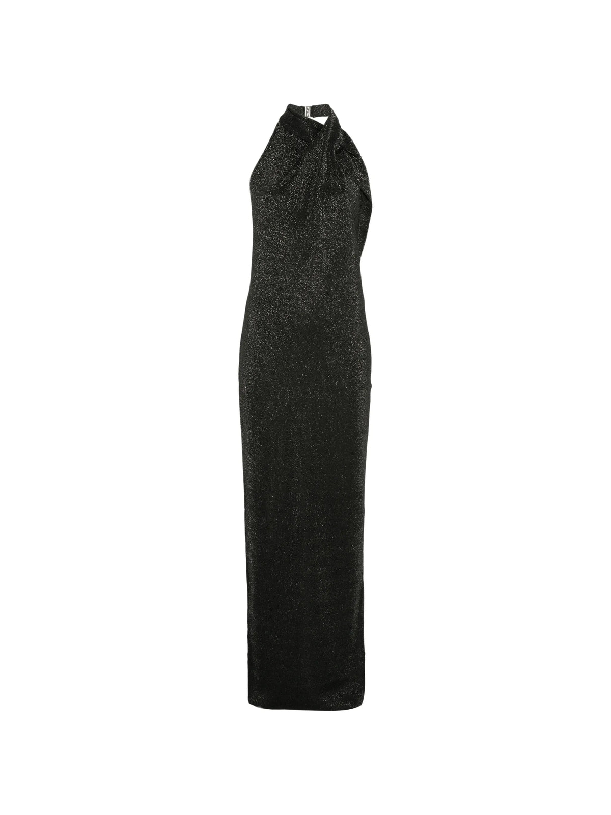 halterneck Lurex maxi dress