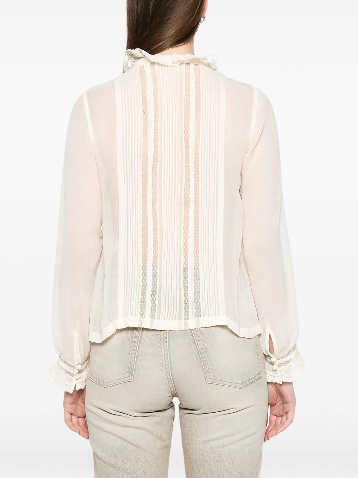 Magdeleine ruffled lace-trim top