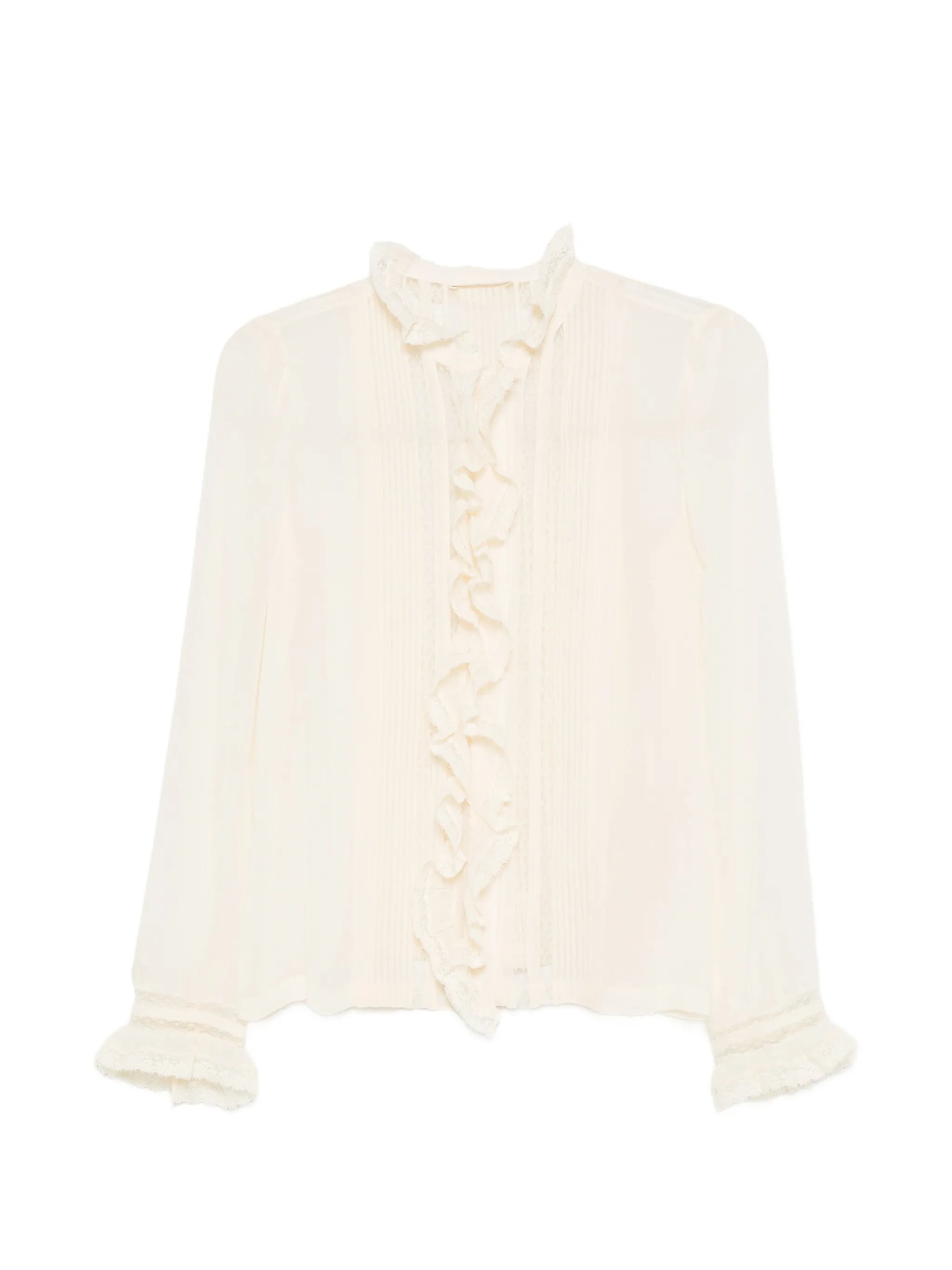 Magdeleine ruffled lace-trim top