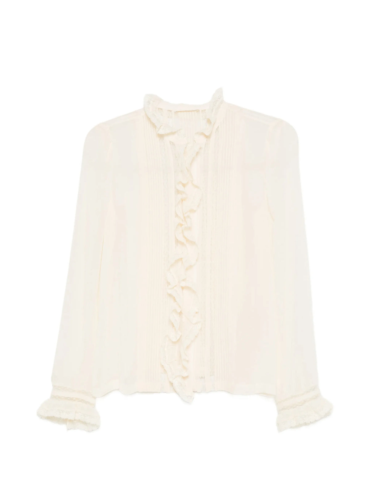 Magdeleine ruffled lace-trim top