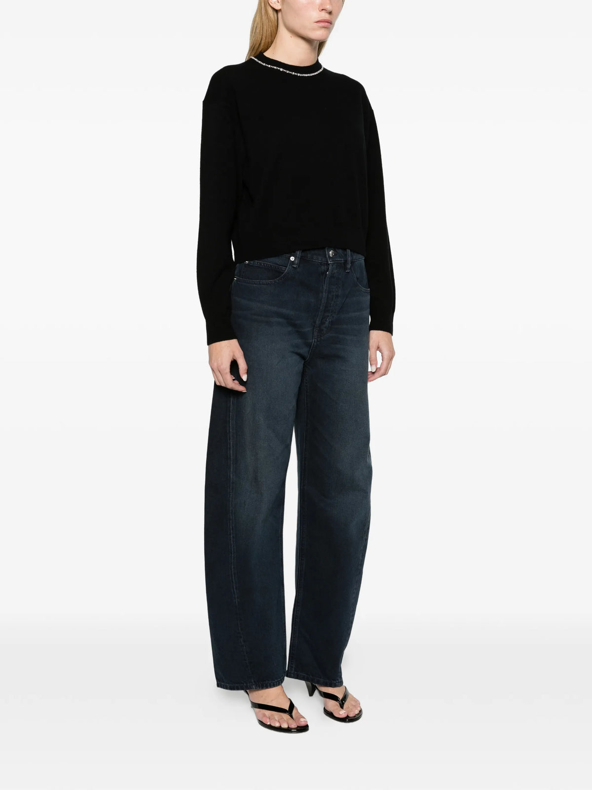 crystal-embellished crew-neck sweater