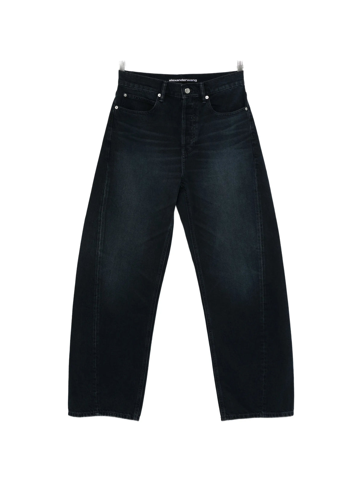 float mid-rise relaxed crystal hotfix logo fly jeans