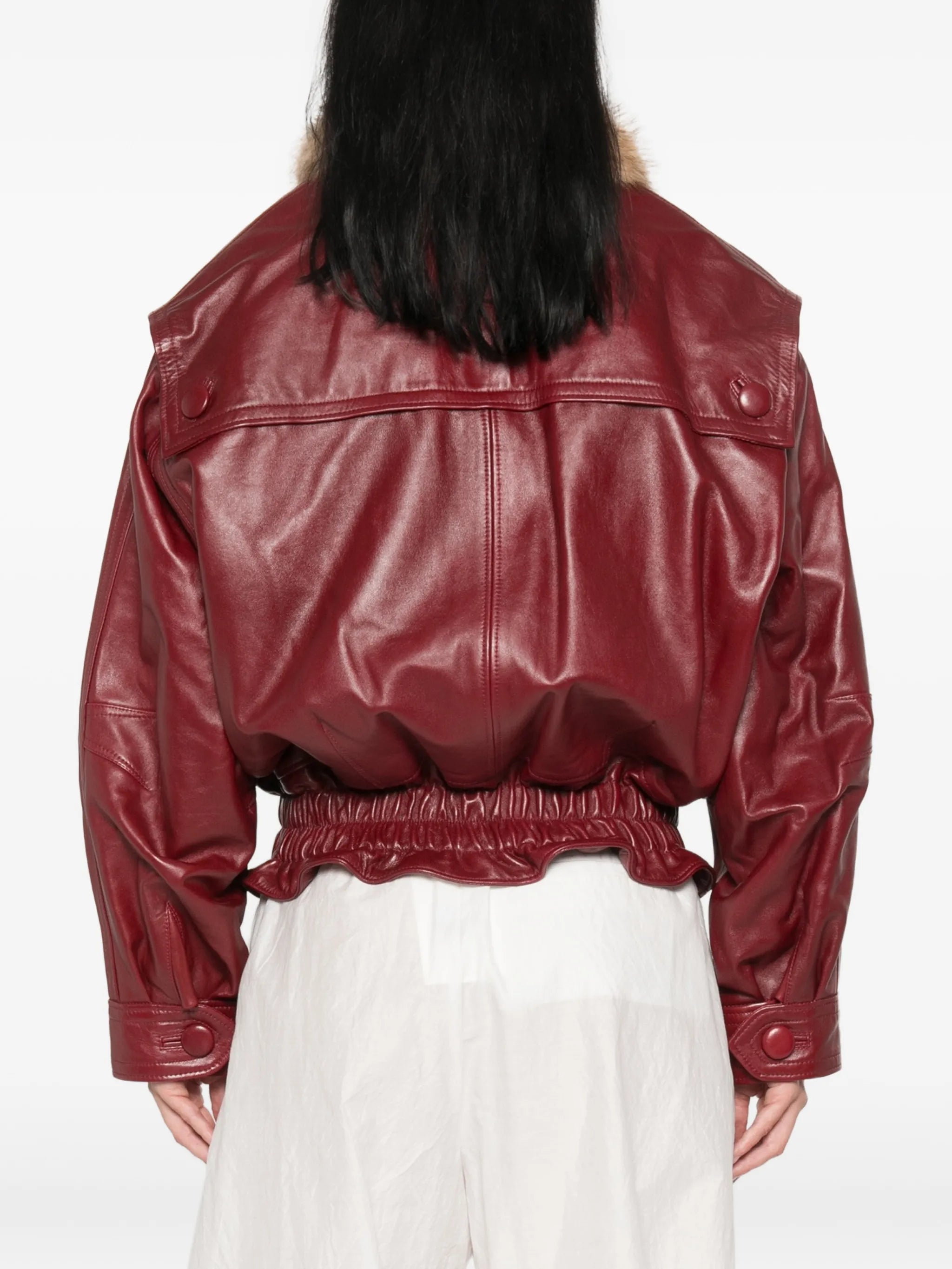 Valina glossy leather jacket