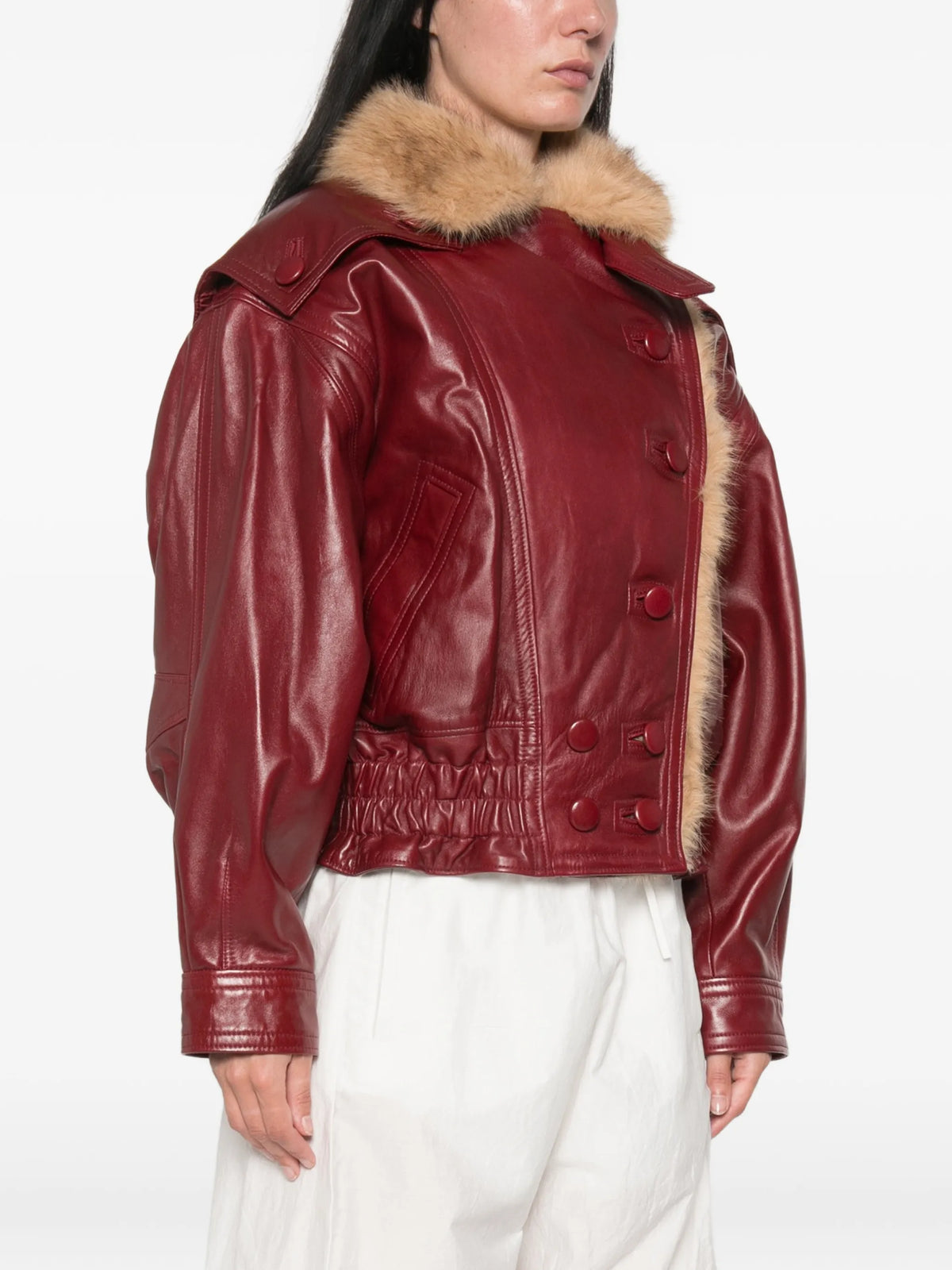 Valina glossy leather jacket