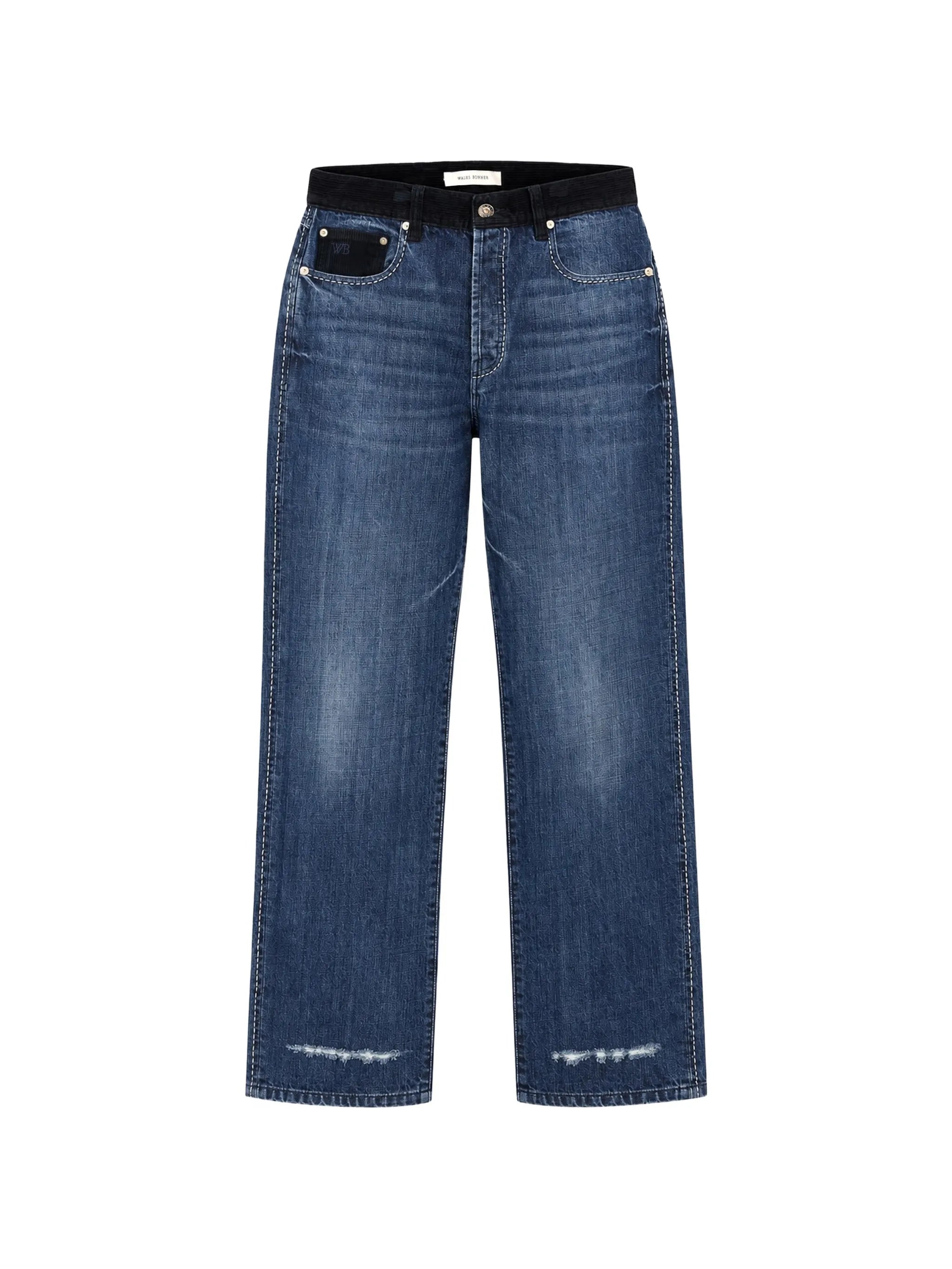 distressed-effect straight-leg jeans