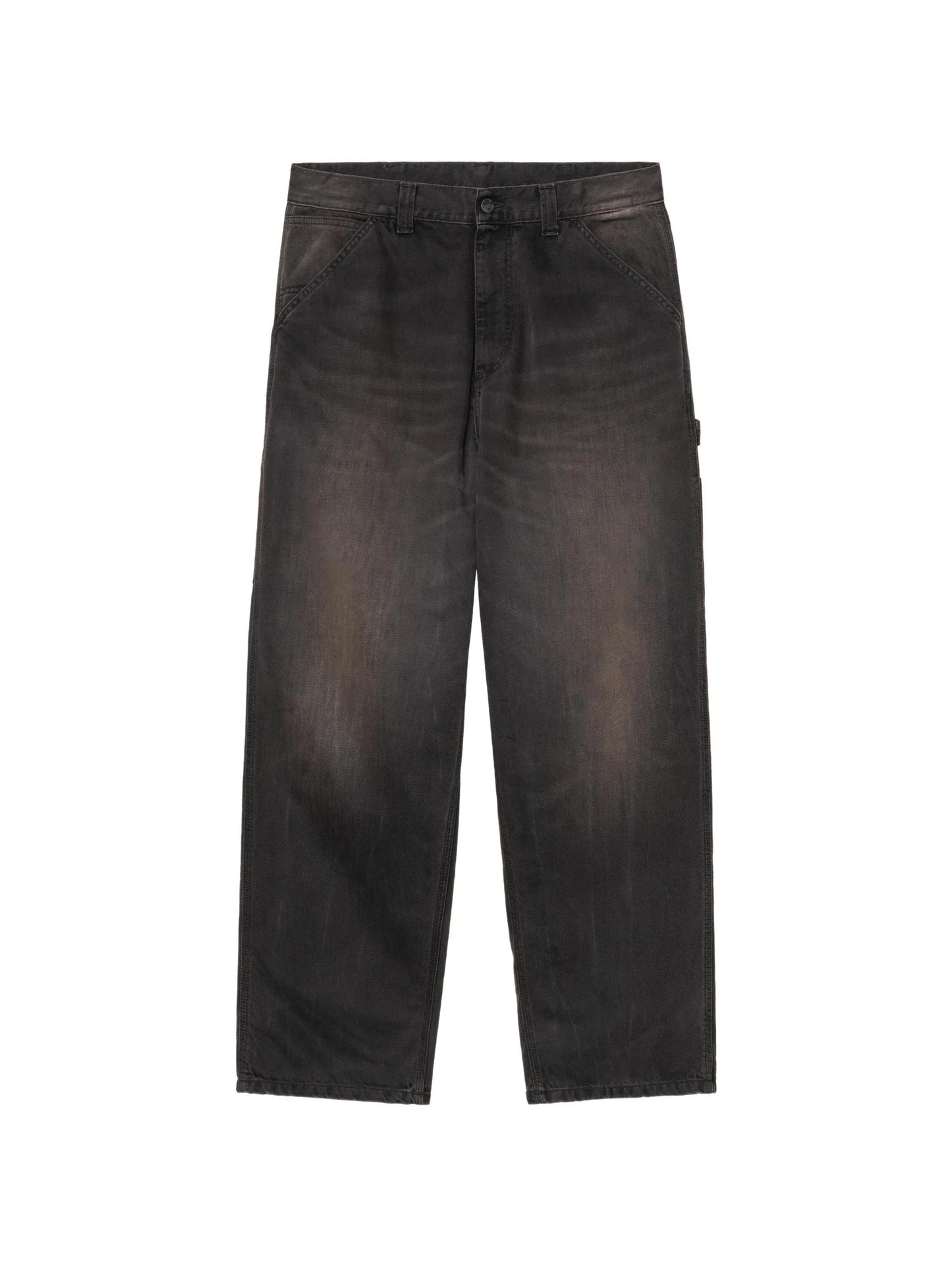faded-effect hammer-loop jeans
