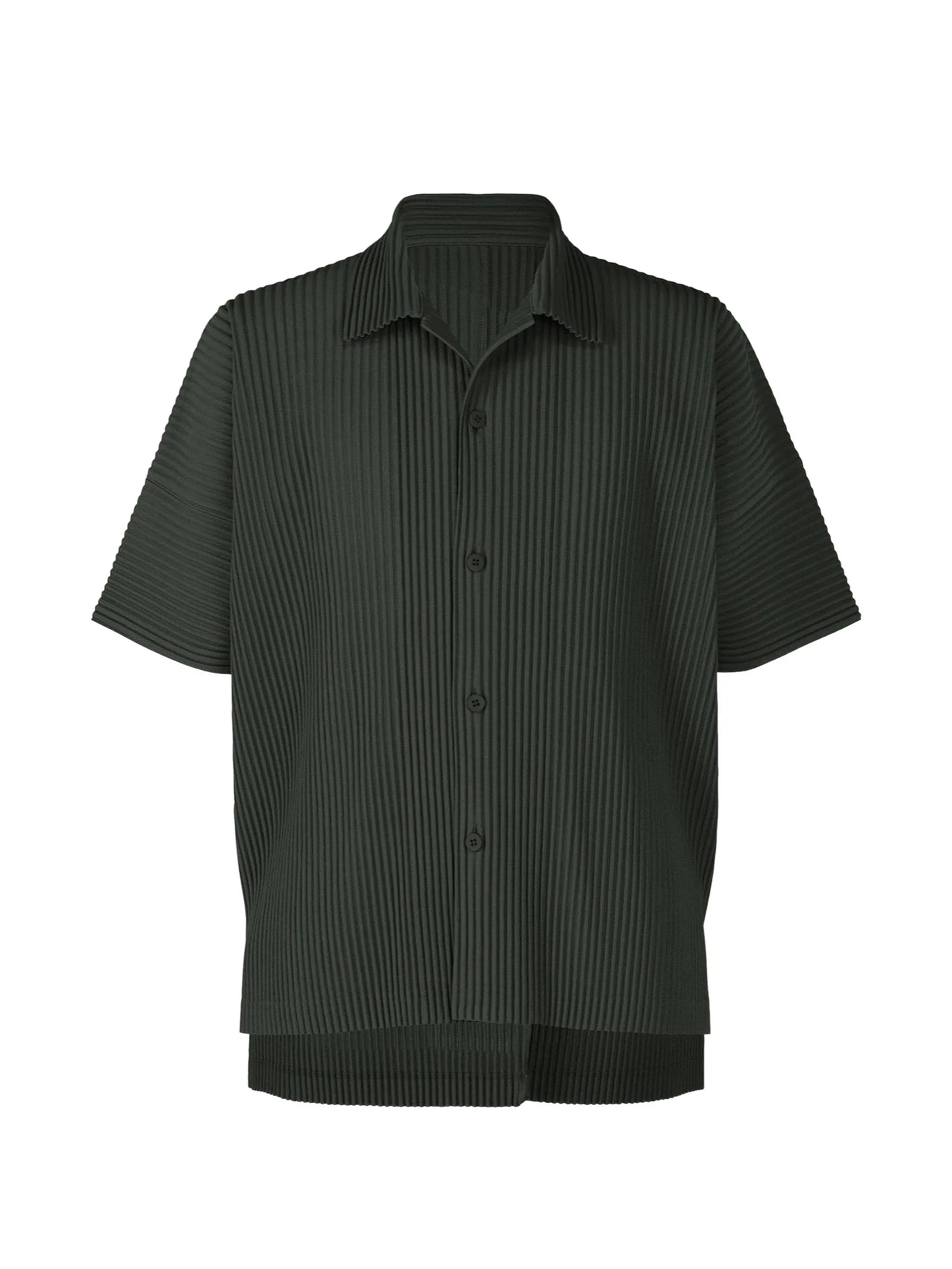 pleated button-down shirt