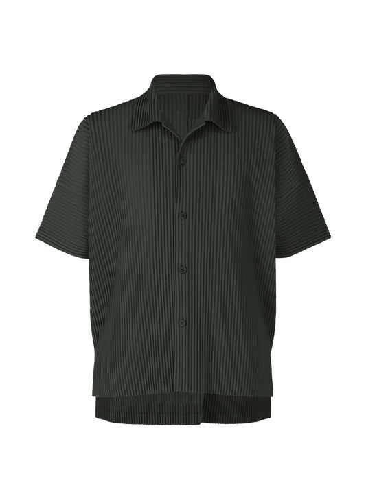 pleated button-down shirt