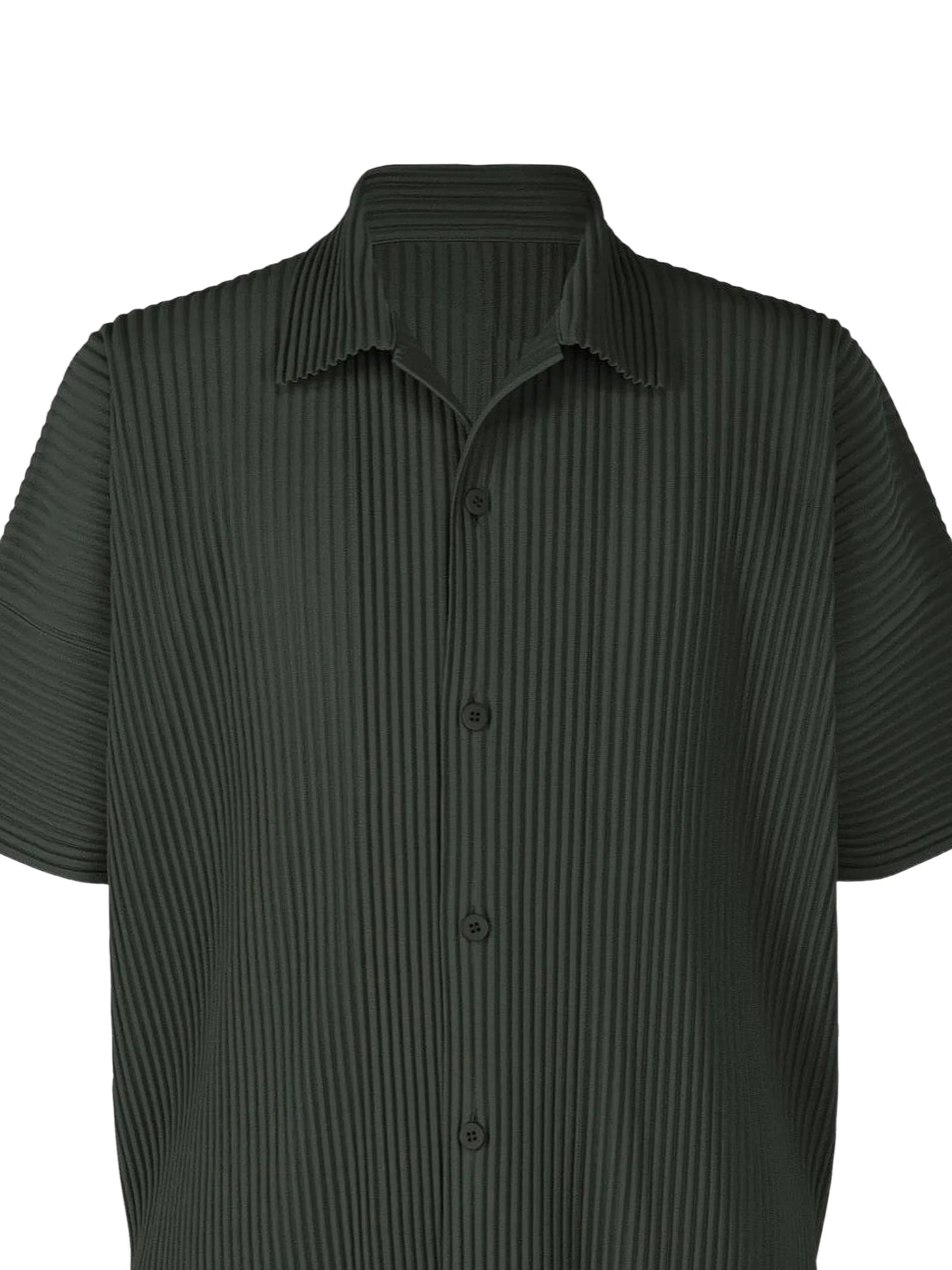 pleated button-down shirt
