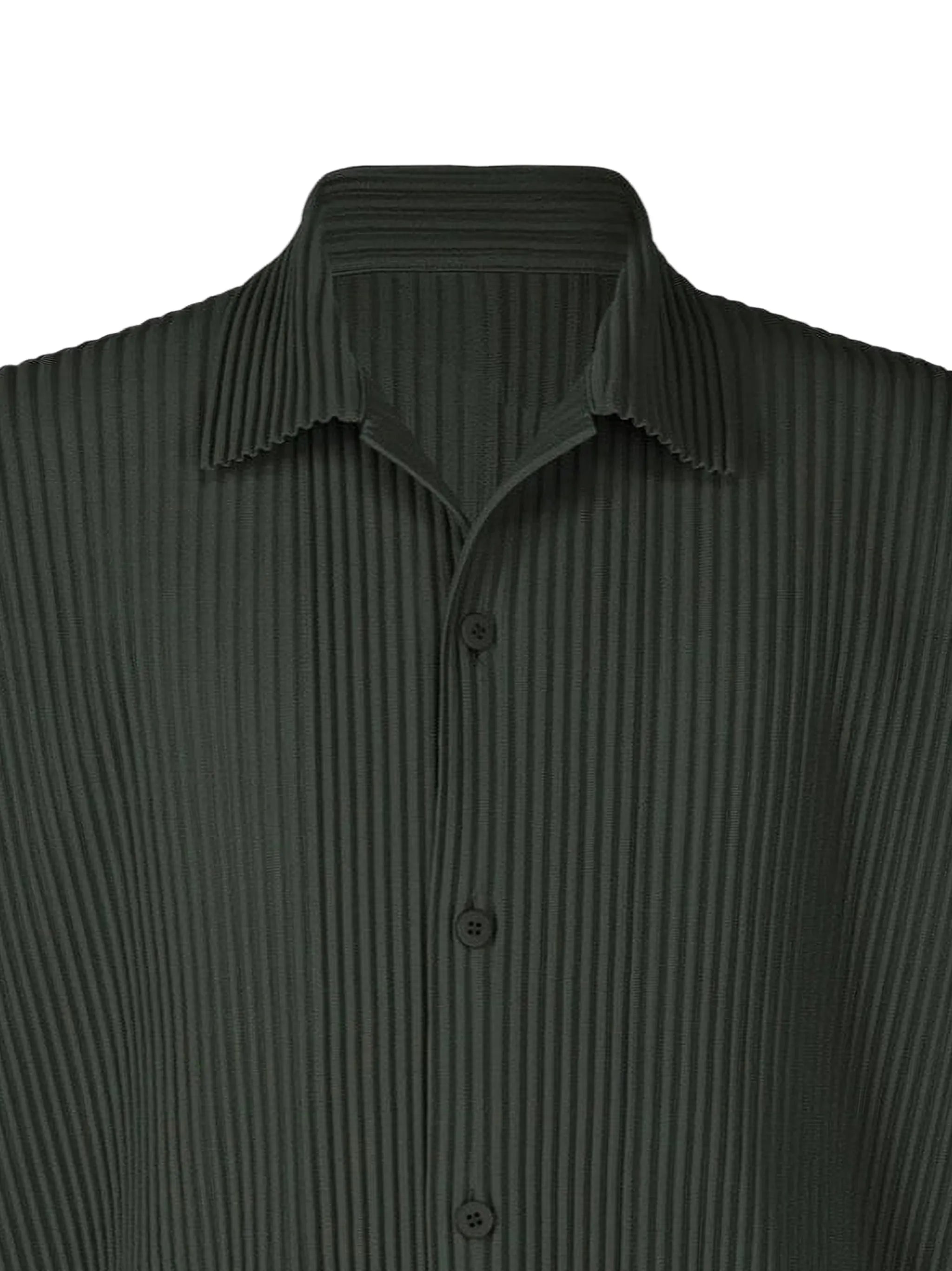 pleated button-down shirt