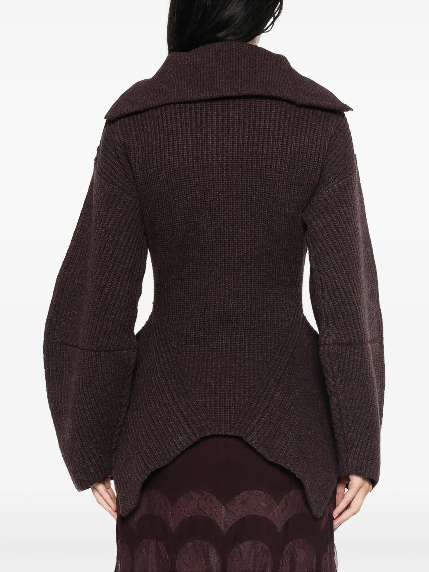 ribbed-knit panelled sweater