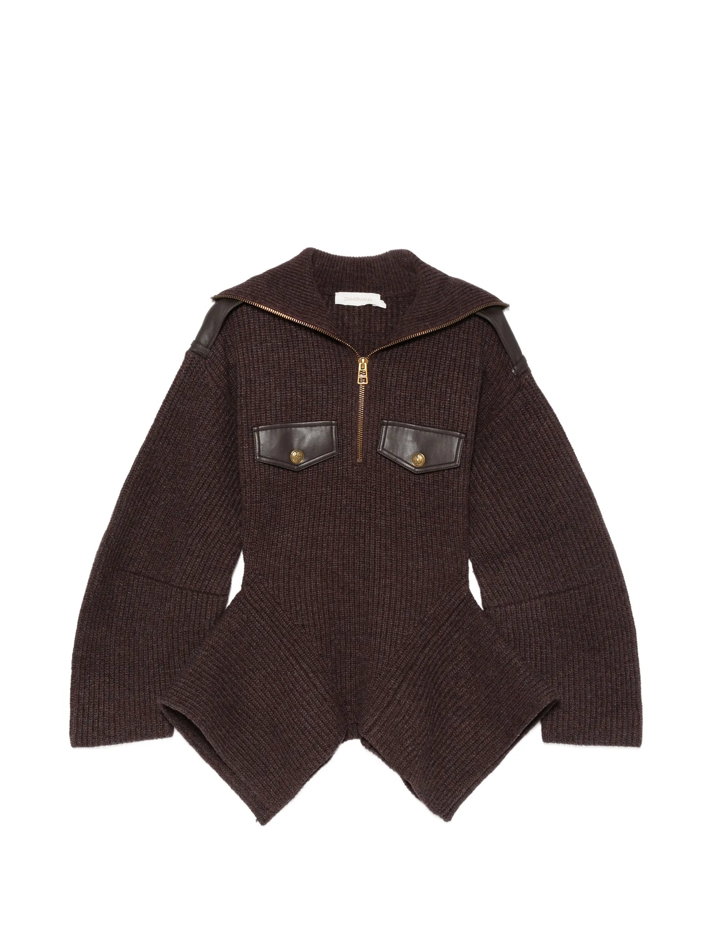 ribbed-knit panelled sweater