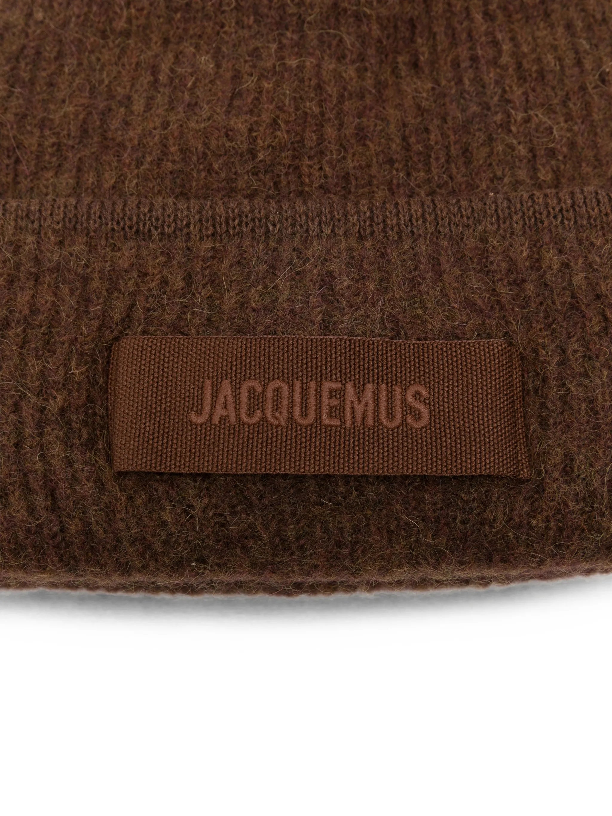 logo-patch ribbed beanie hat