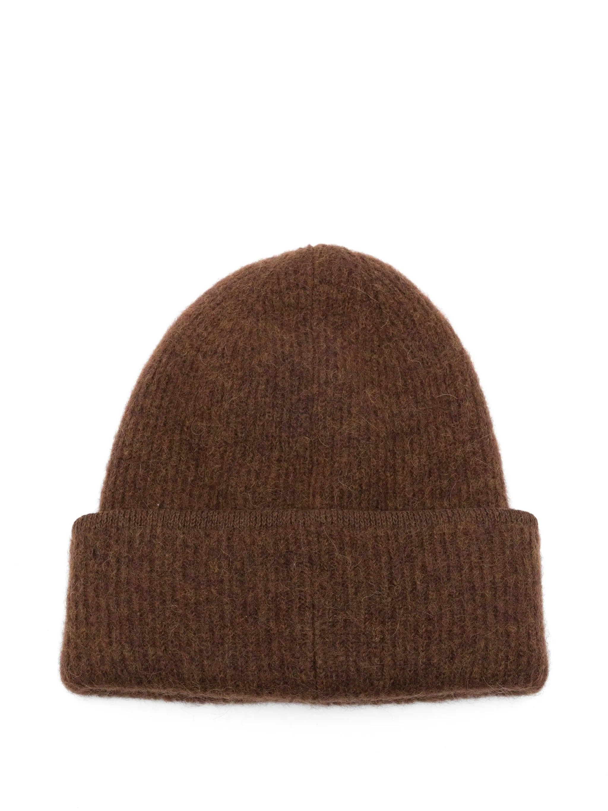 logo-patch ribbed beanie hat