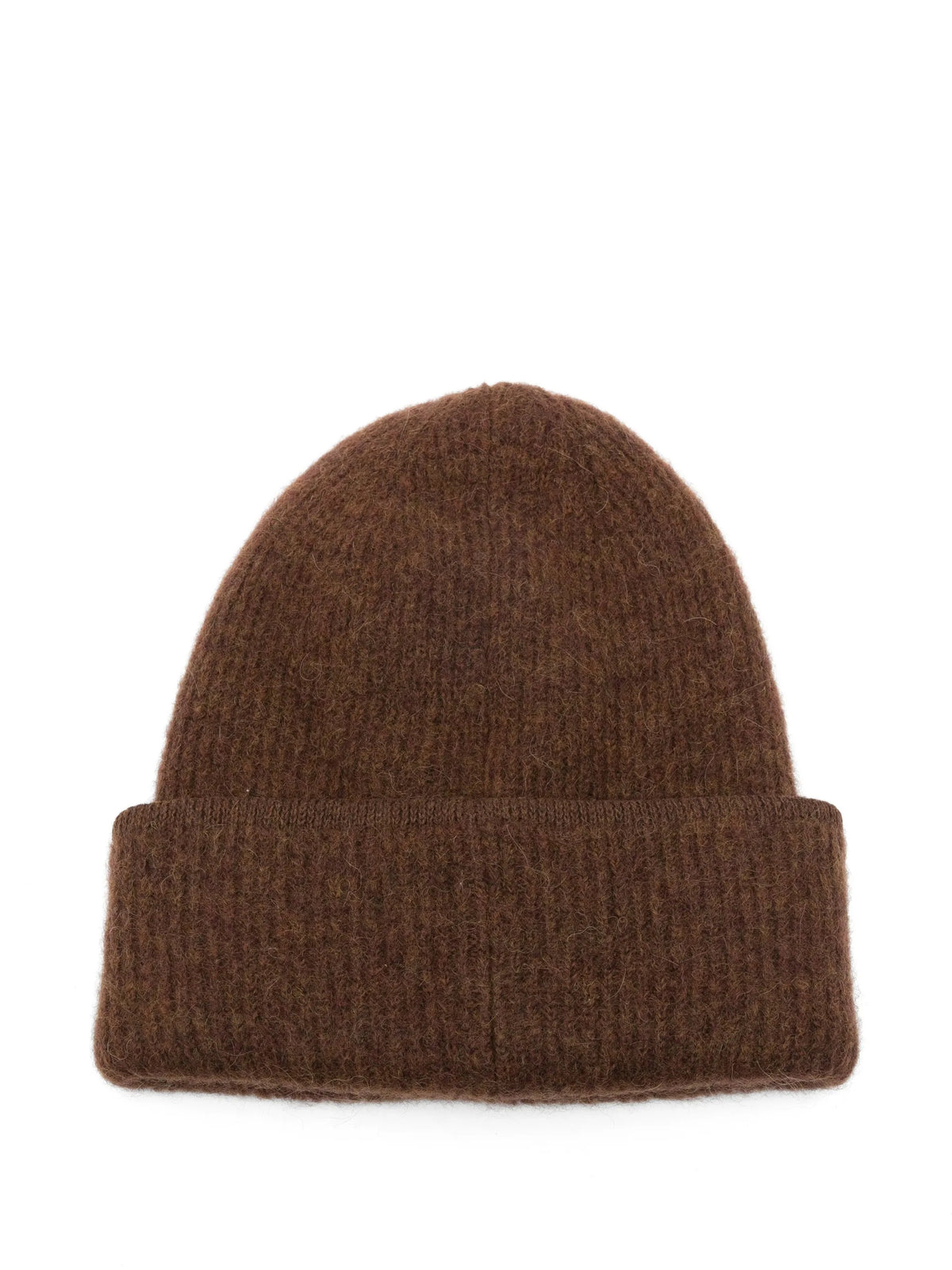 logo-patch ribbed beanie hat