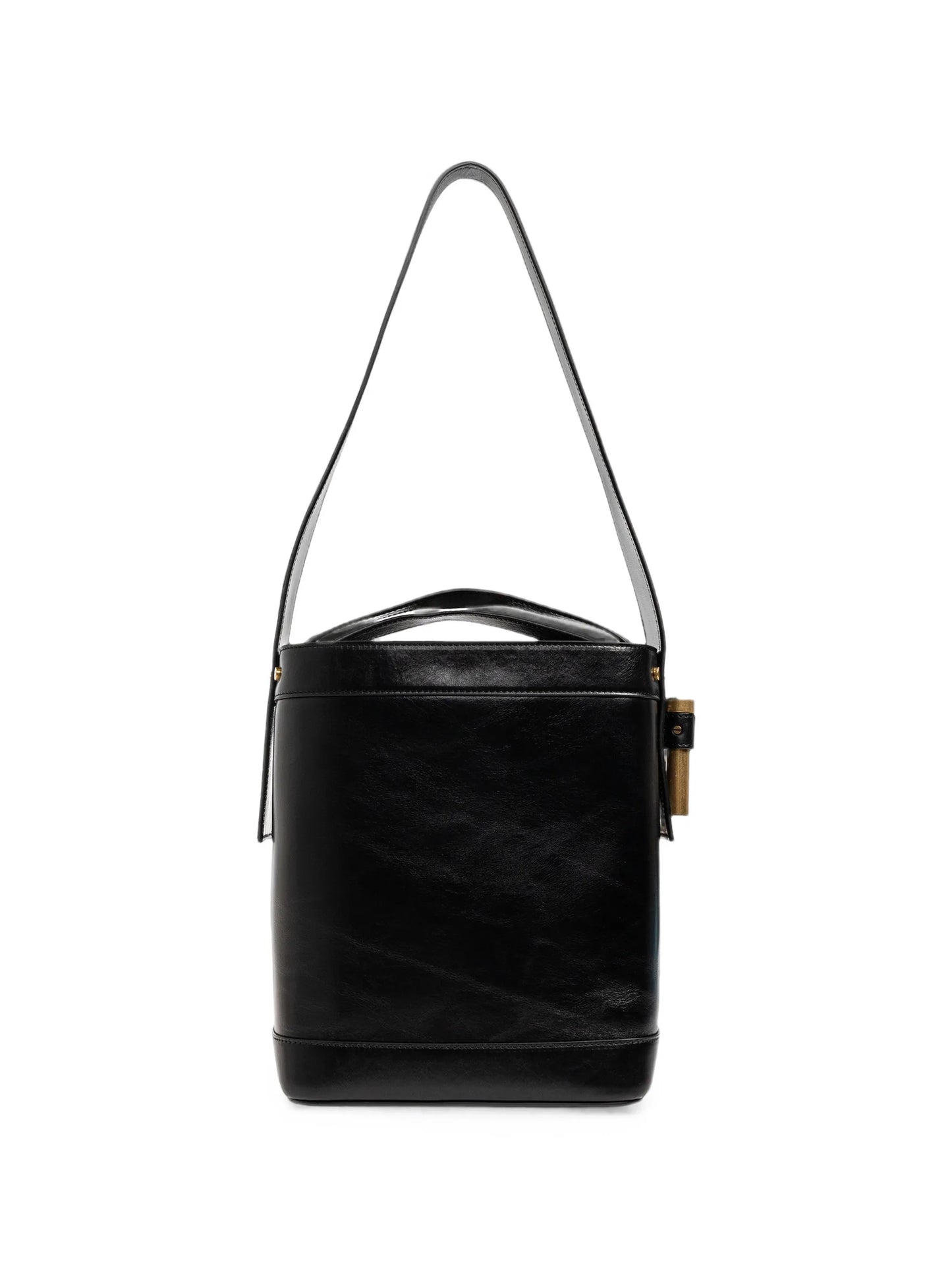 Pivot small leather bucket bag
