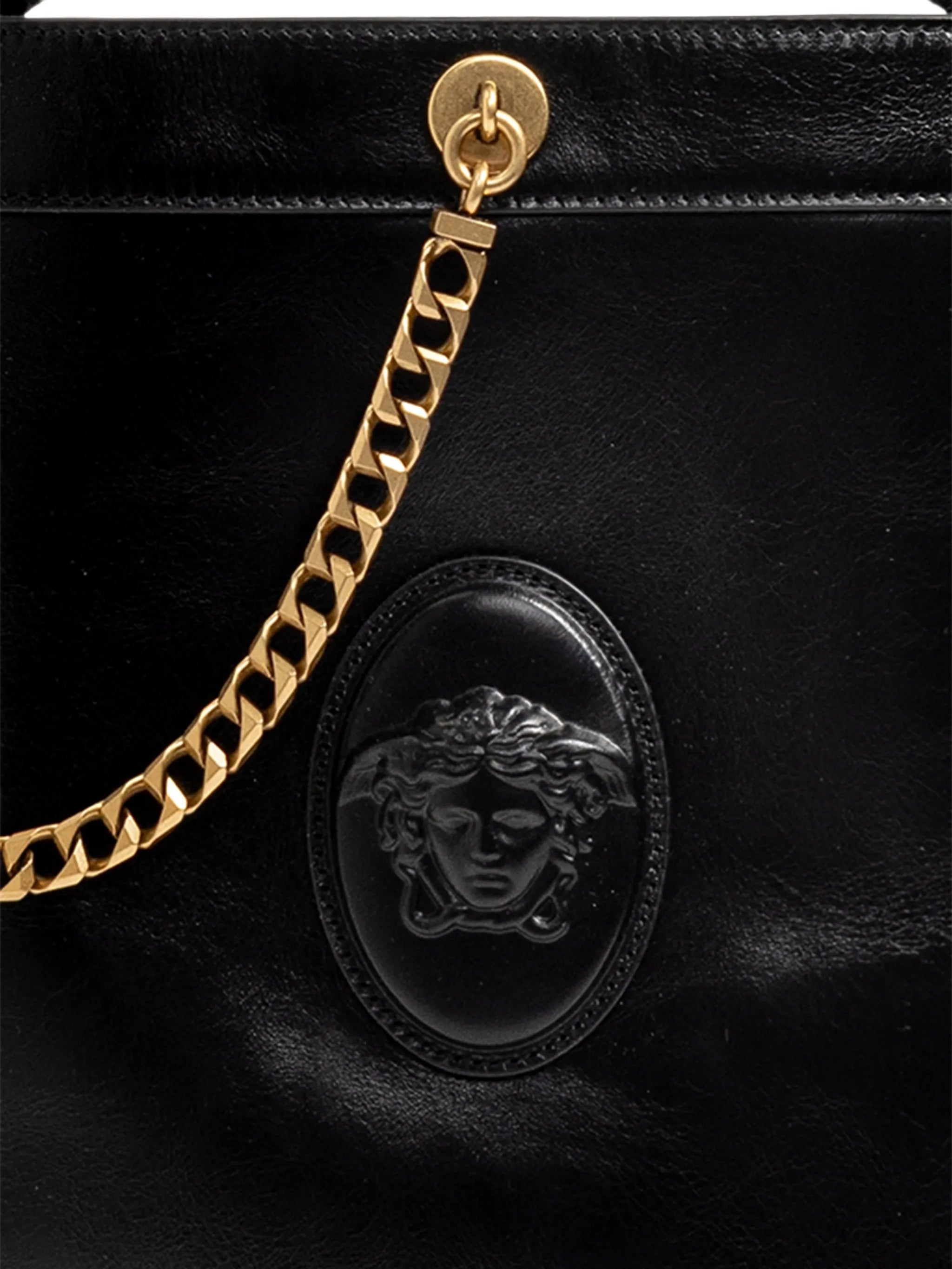Pivot small leather bucket bag