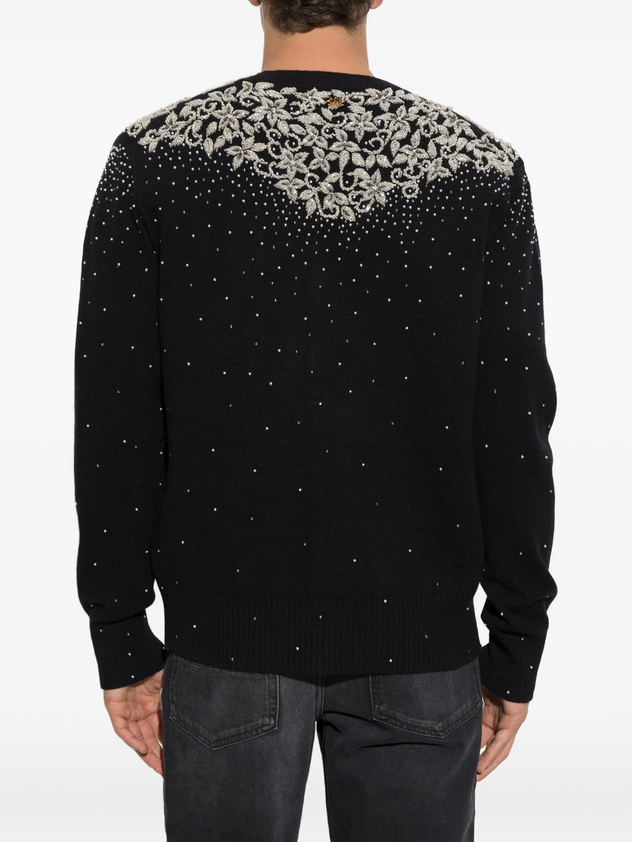 beaded floral-embroidered cardigan