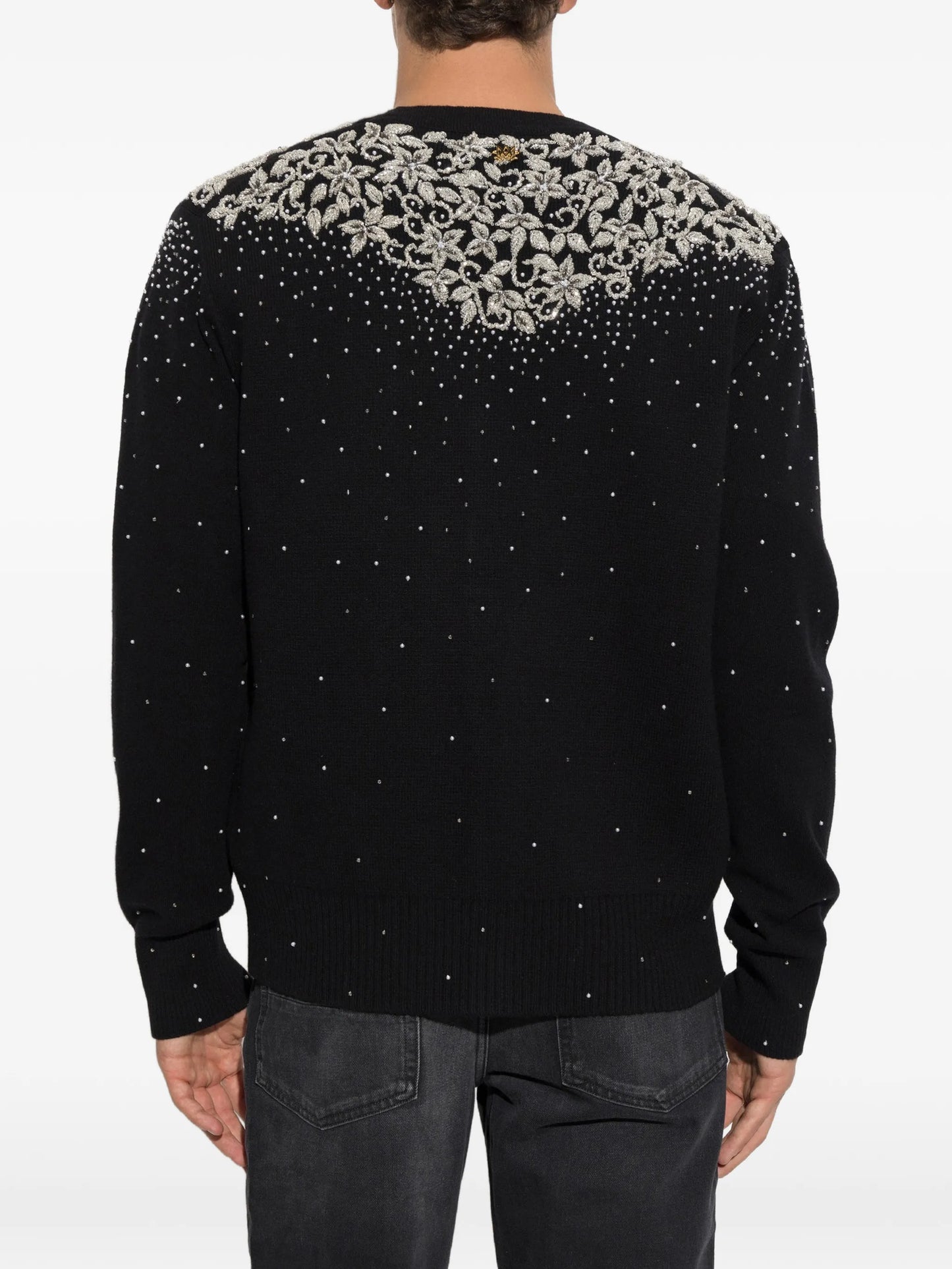 beaded floral-embroidered cardigan