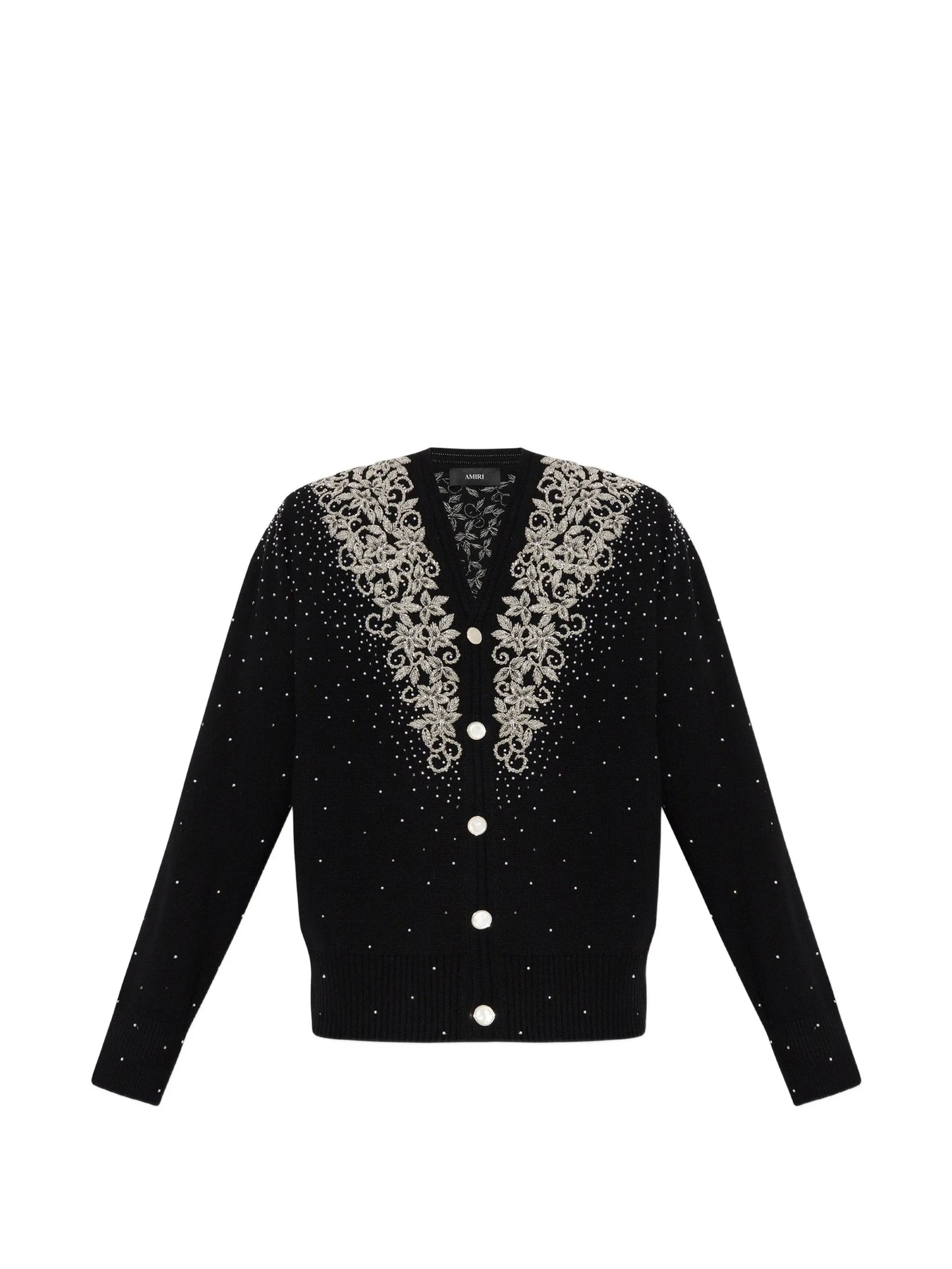 beaded floral-embroidered cardigan