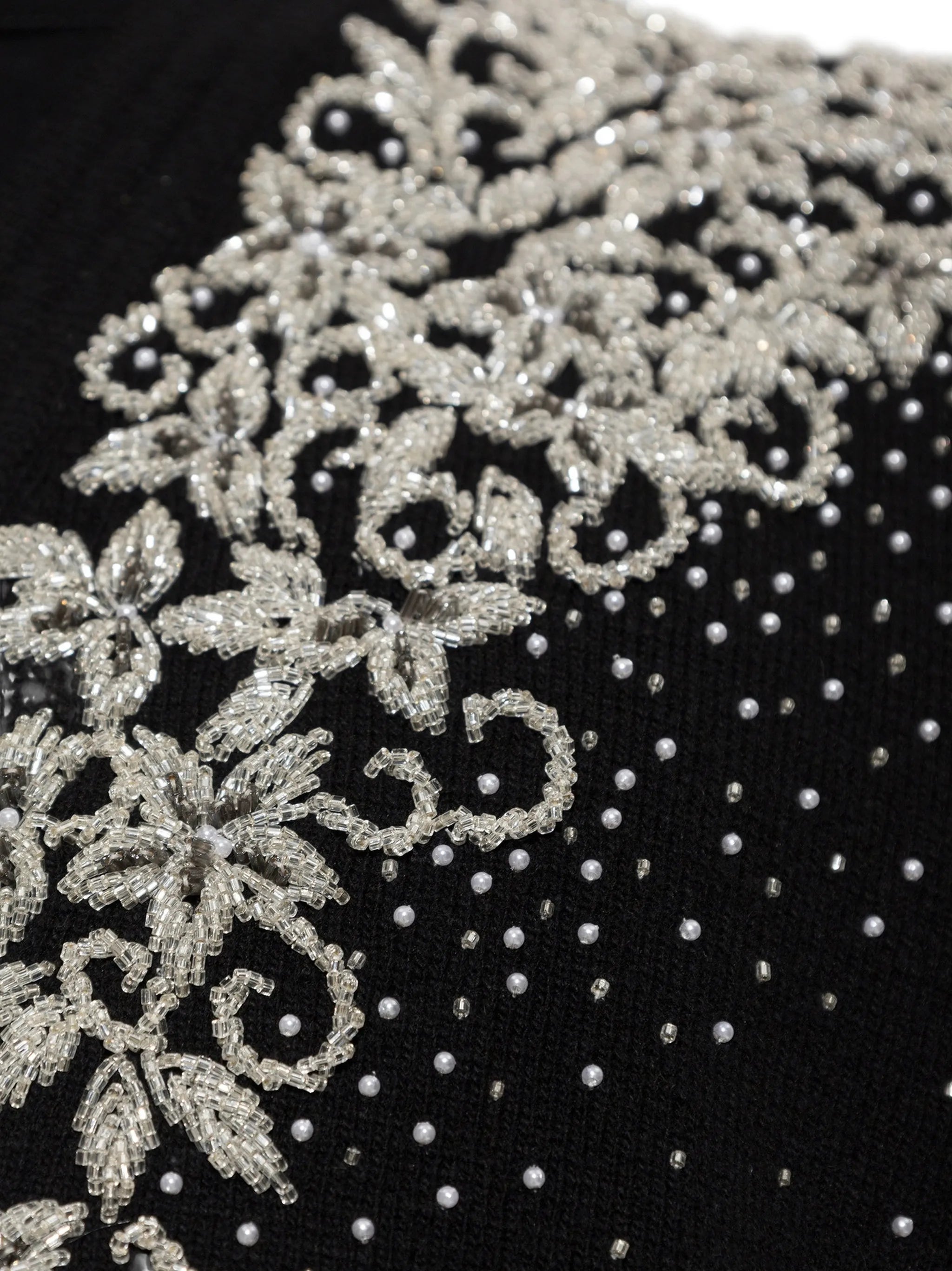 beaded floral-embroidered cardigan