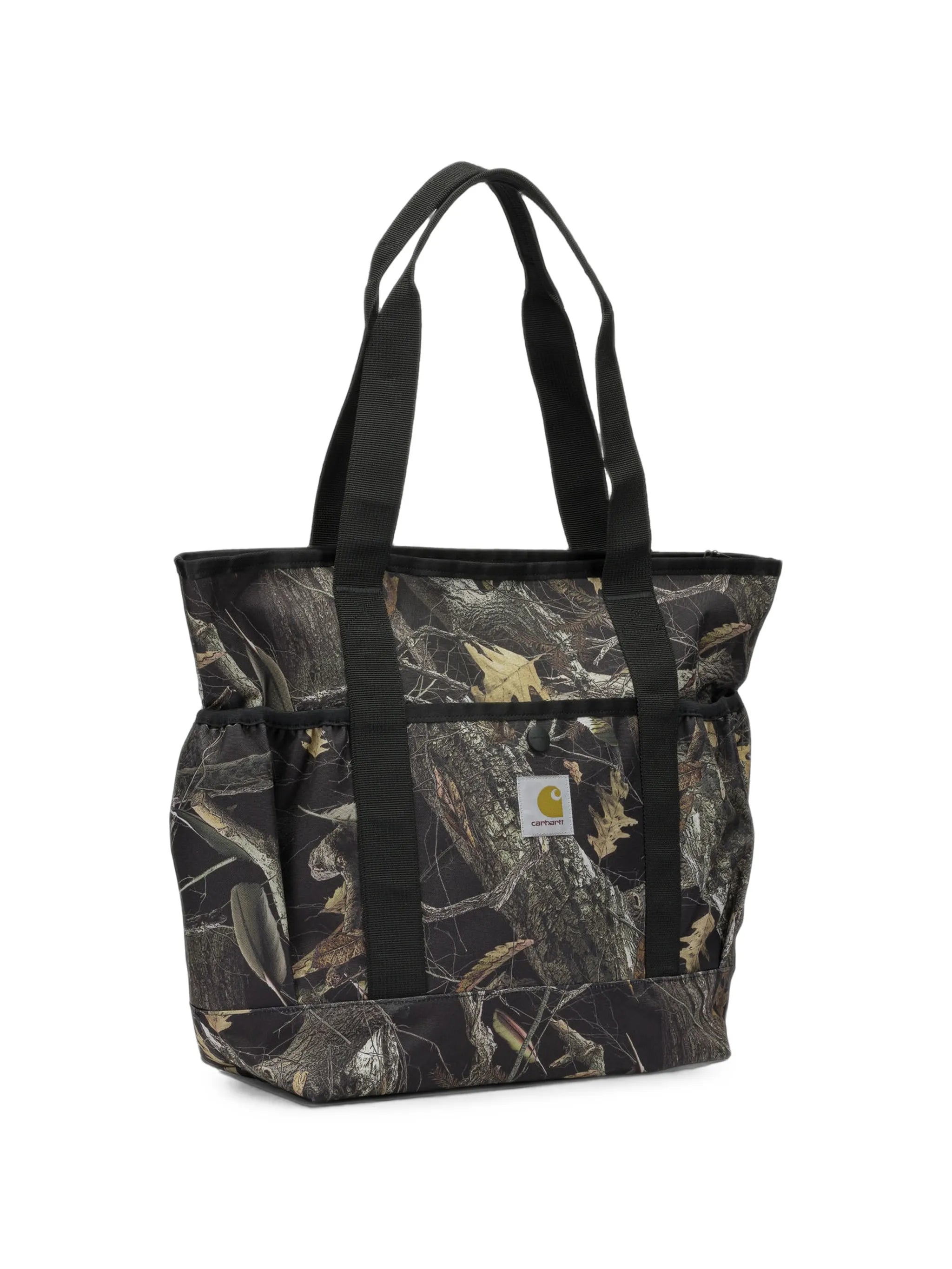 tree-print logo-patch tote bag