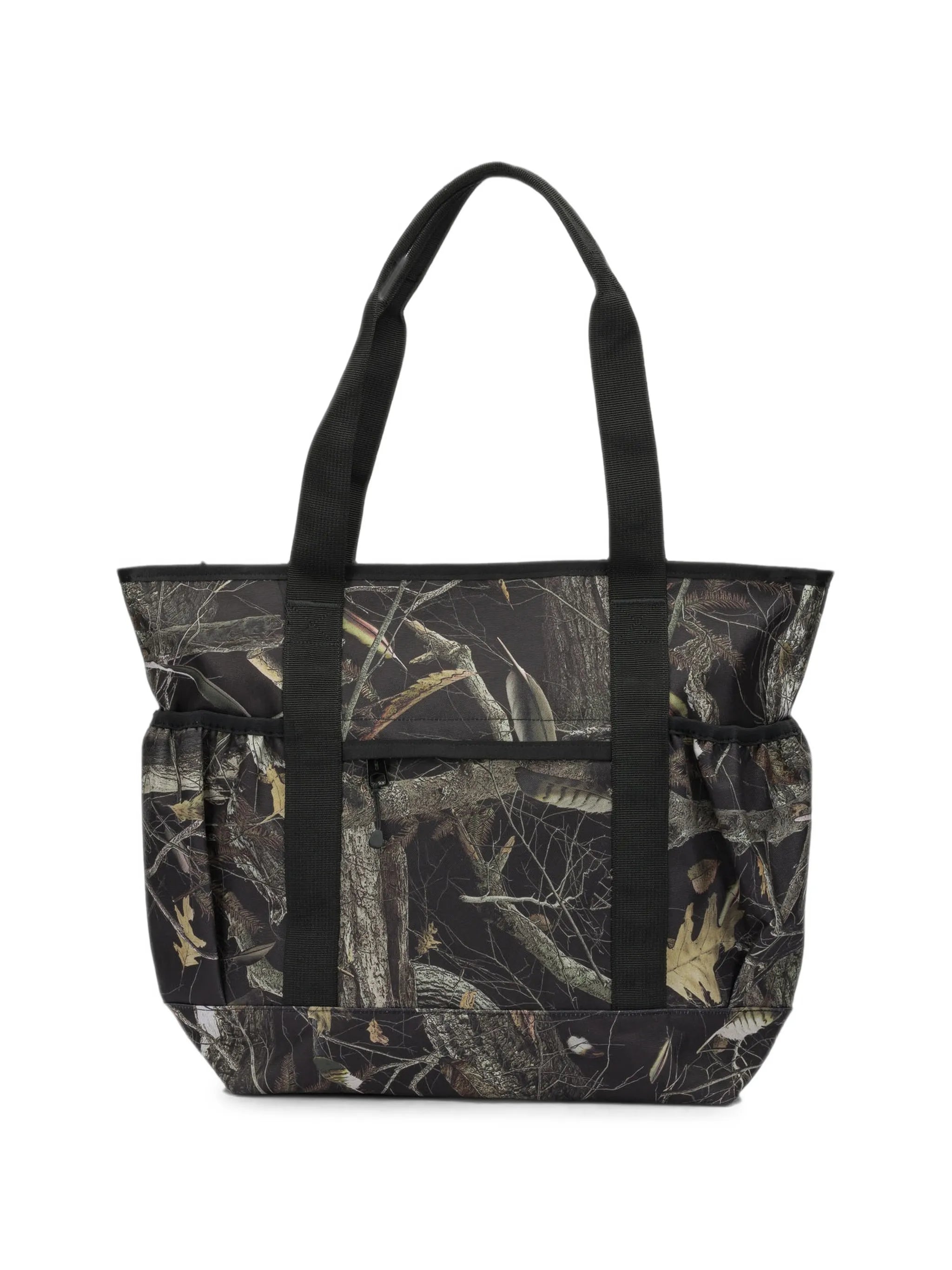 tree-print logo-patch tote bag