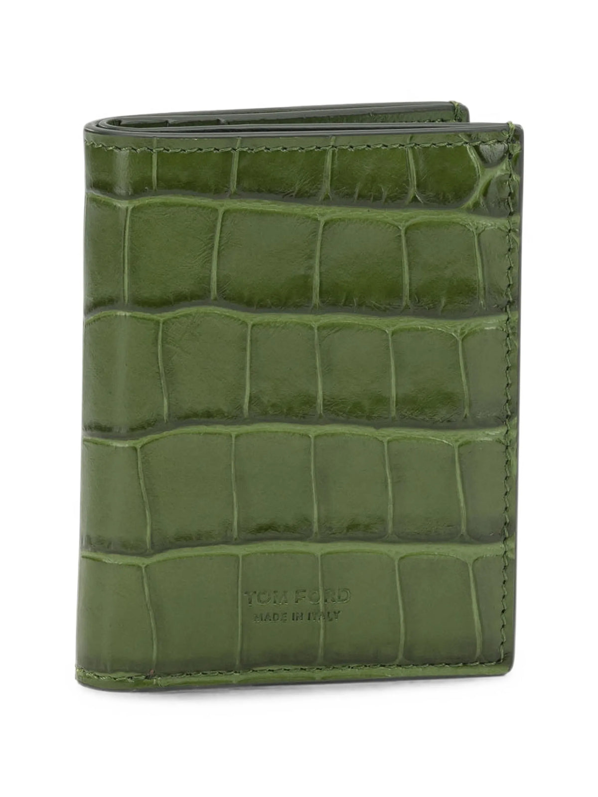 crocodile-effect leather wallet