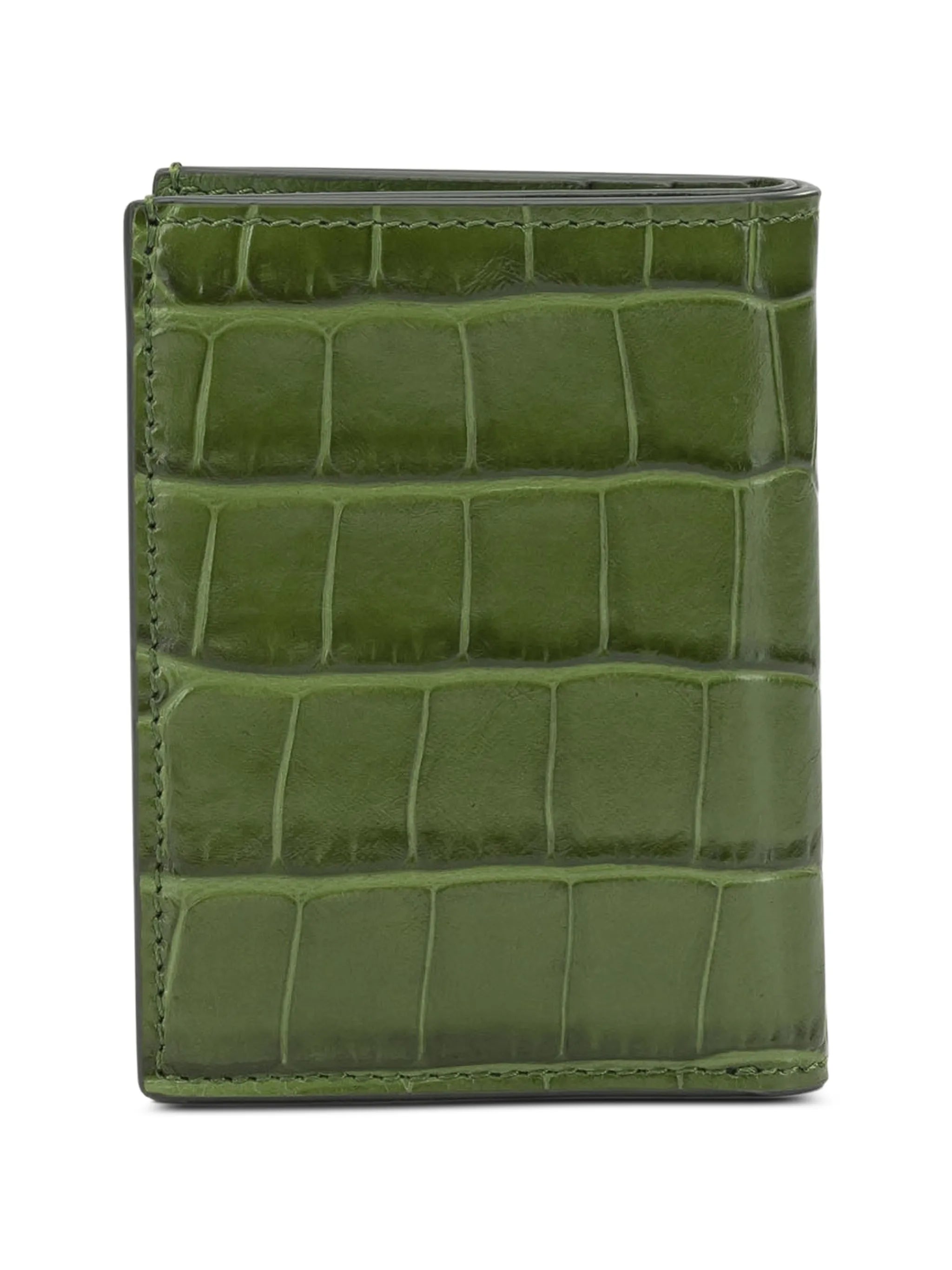 crocodile-effect leather wallet