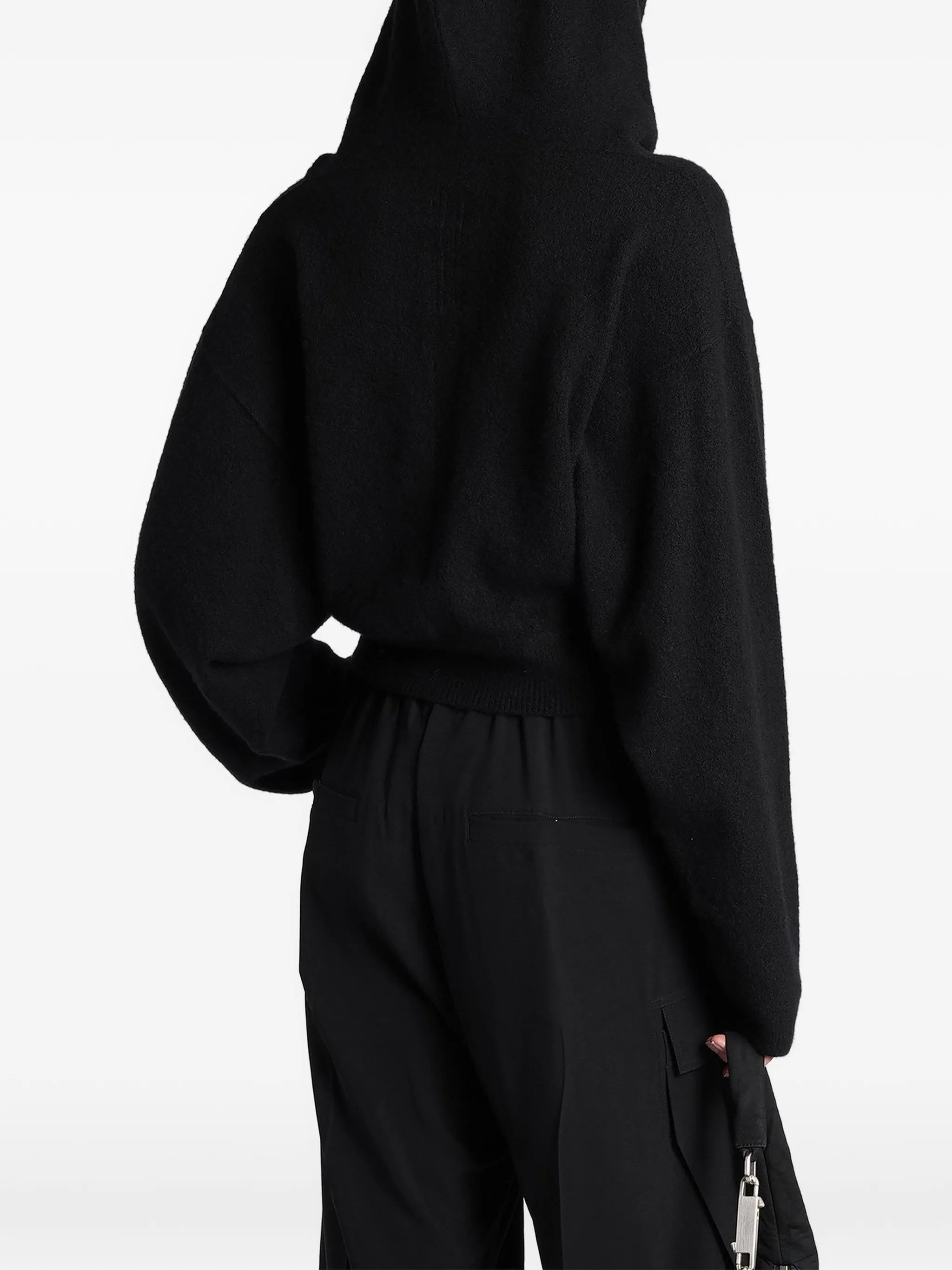 ribbed-knit hoodie