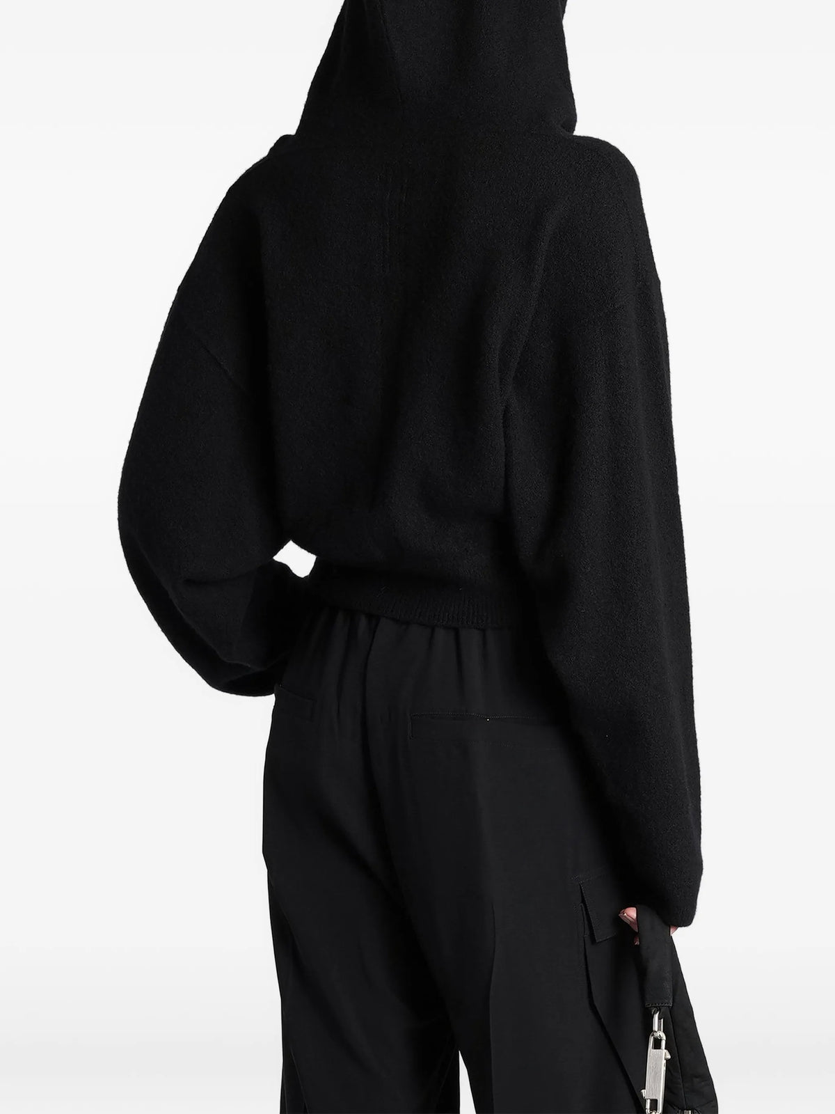 ribbed-knit hoodie