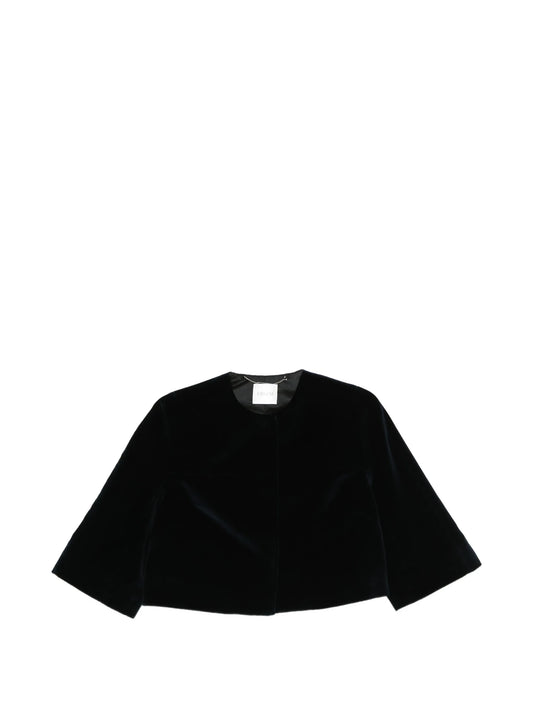 embellished velvet cropped evening jacket