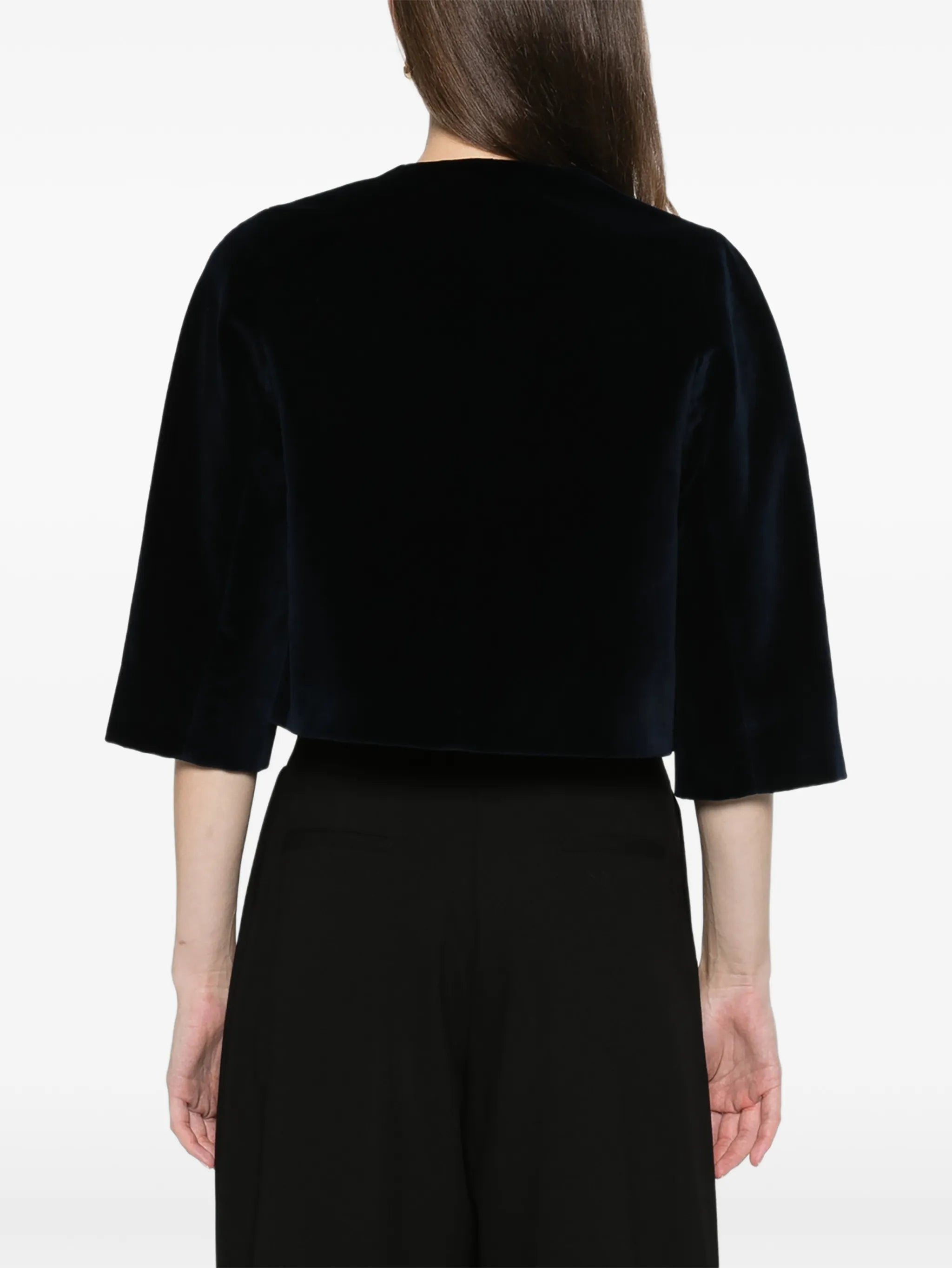 embellished velvet cropped evening jacket