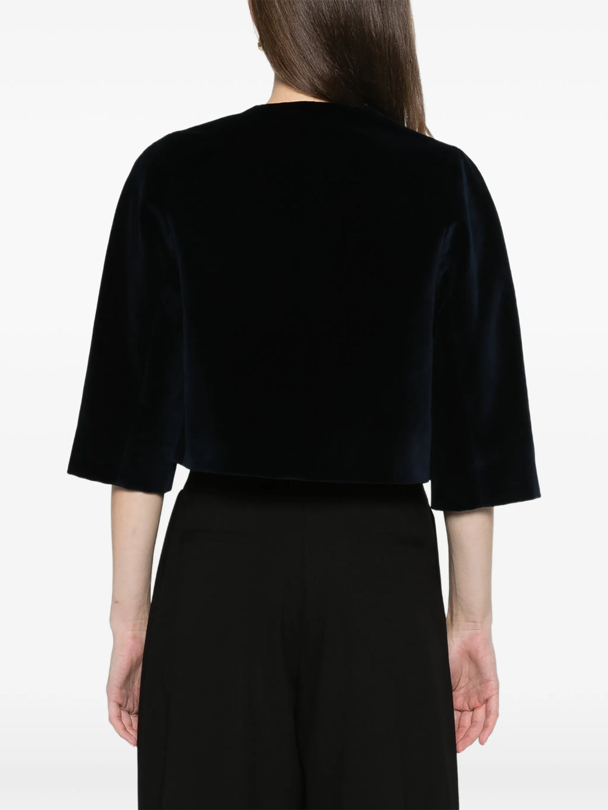 embellished velvet cropped evening jacket