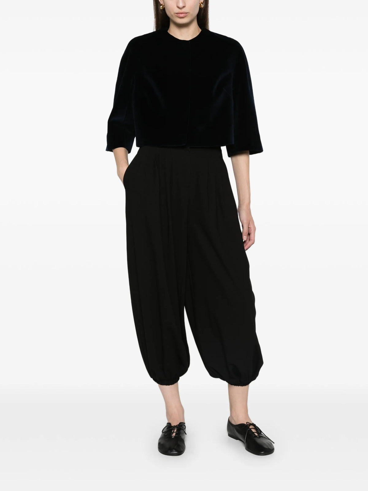 embellished velvet cropped evening jacket
