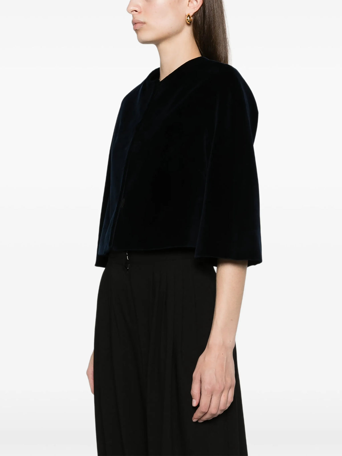 embellished velvet cropped evening jacket
