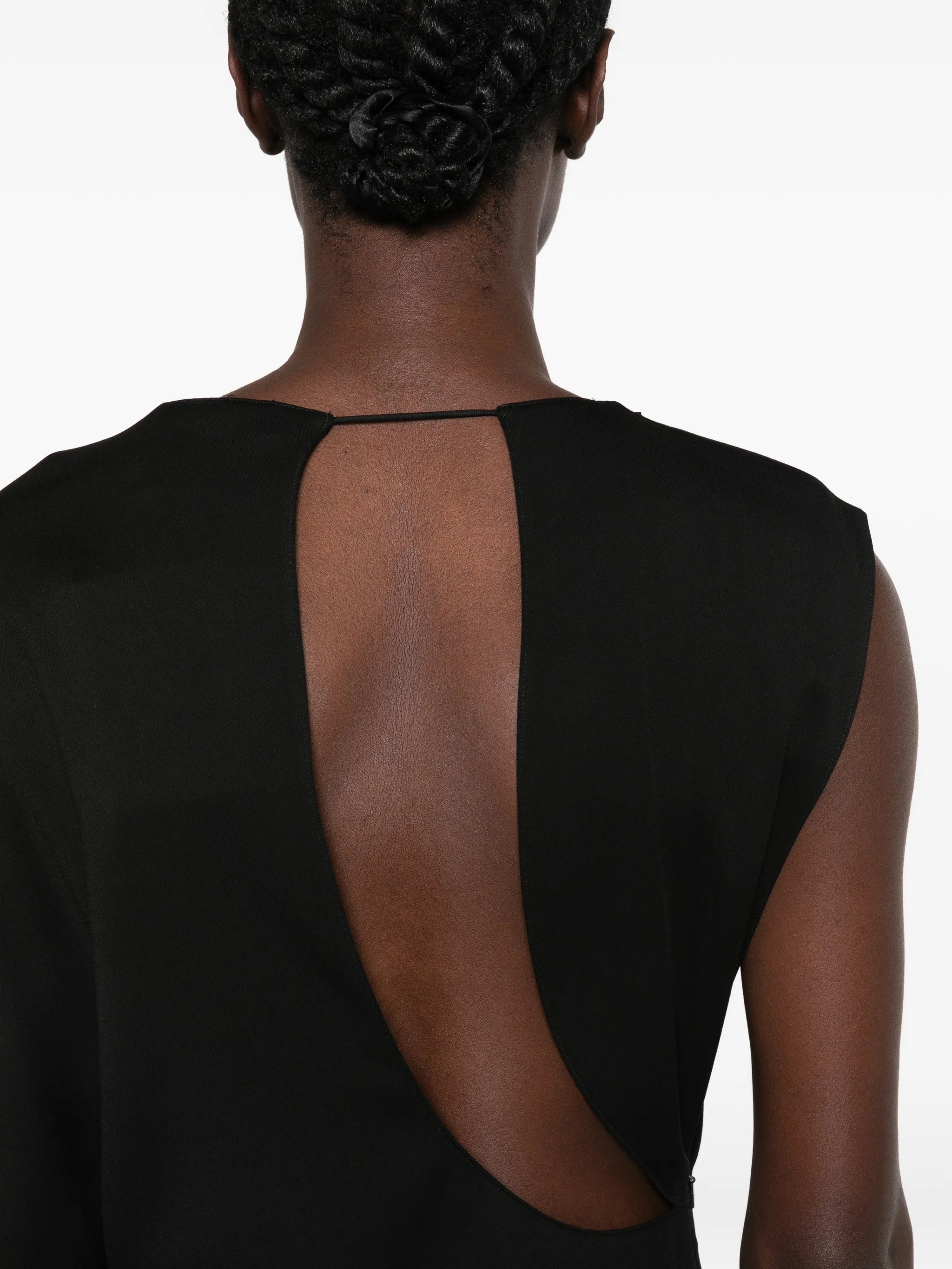draped-sleeve cut-out gown maxi dress