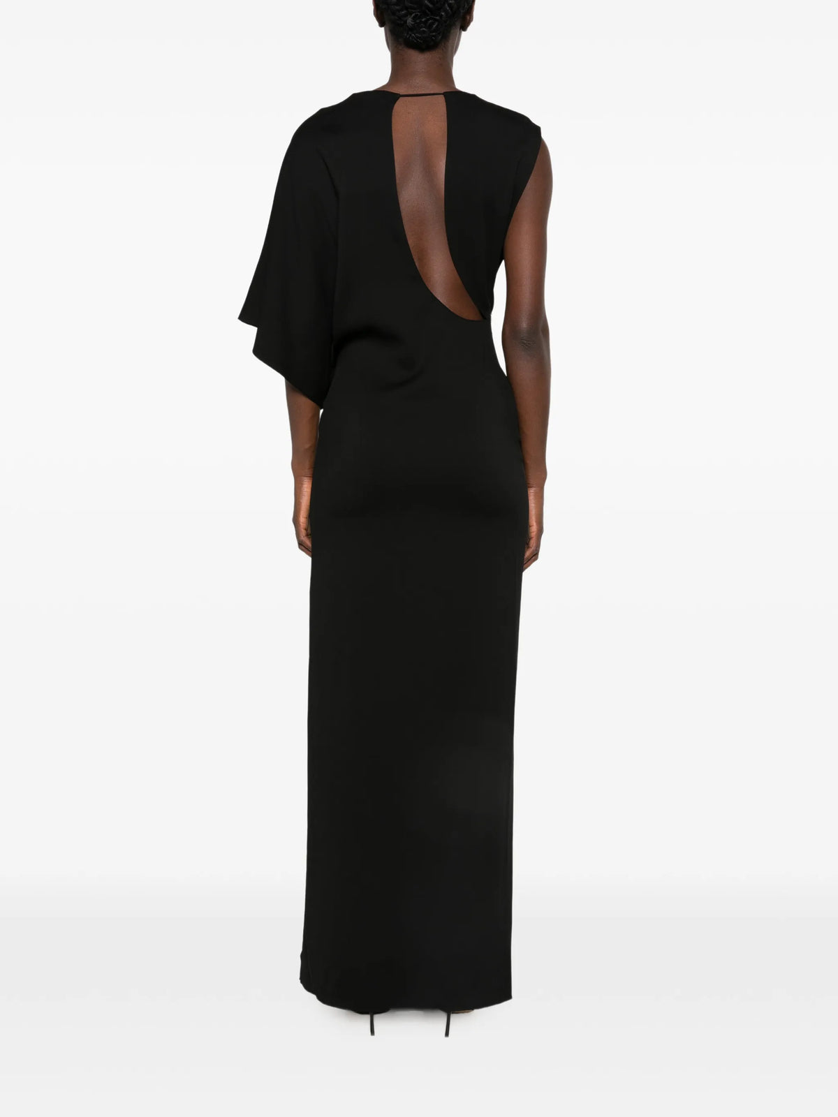 draped-sleeve cut-out gown maxi dress