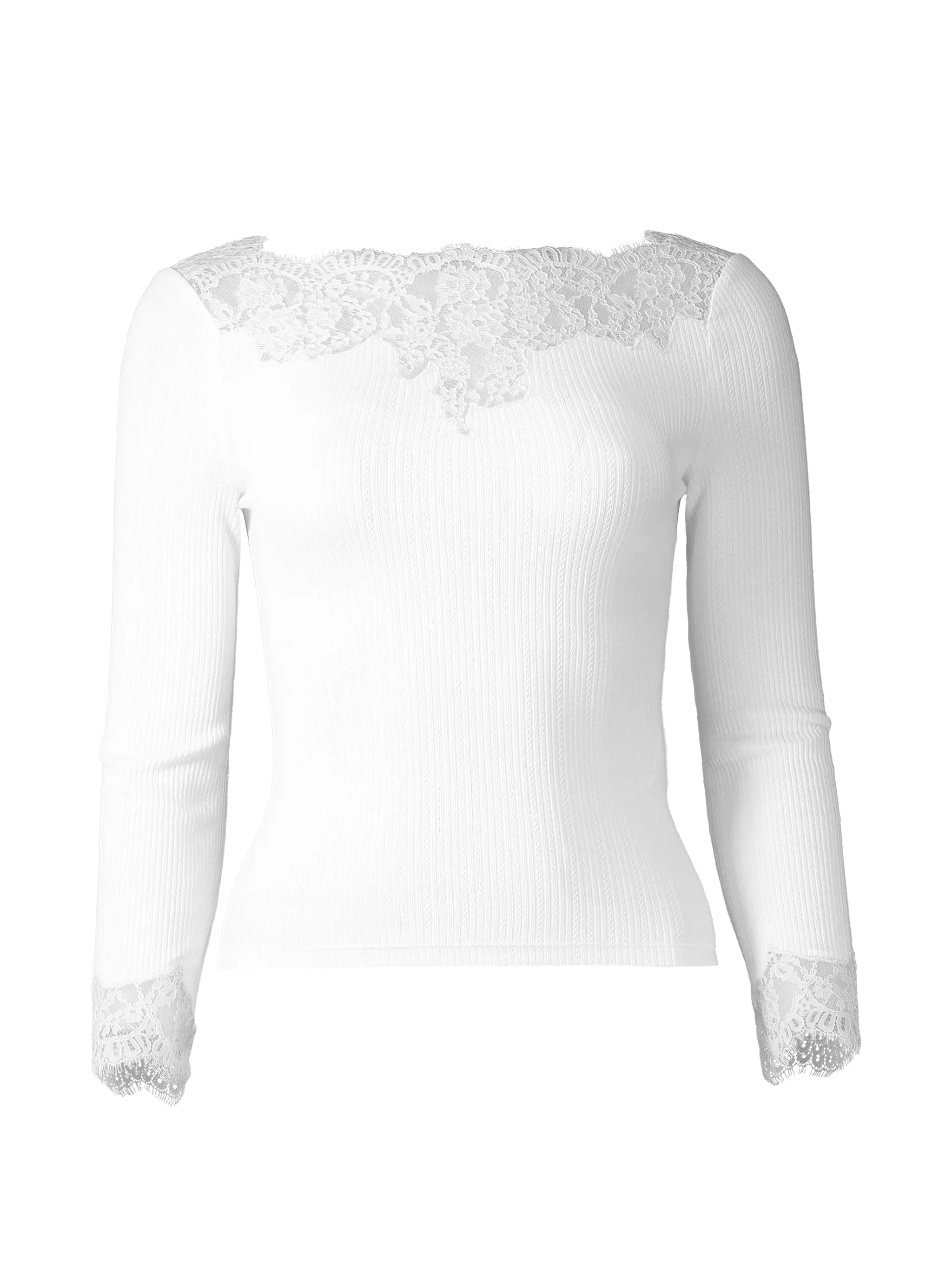 Riana lace-trim T-shirt