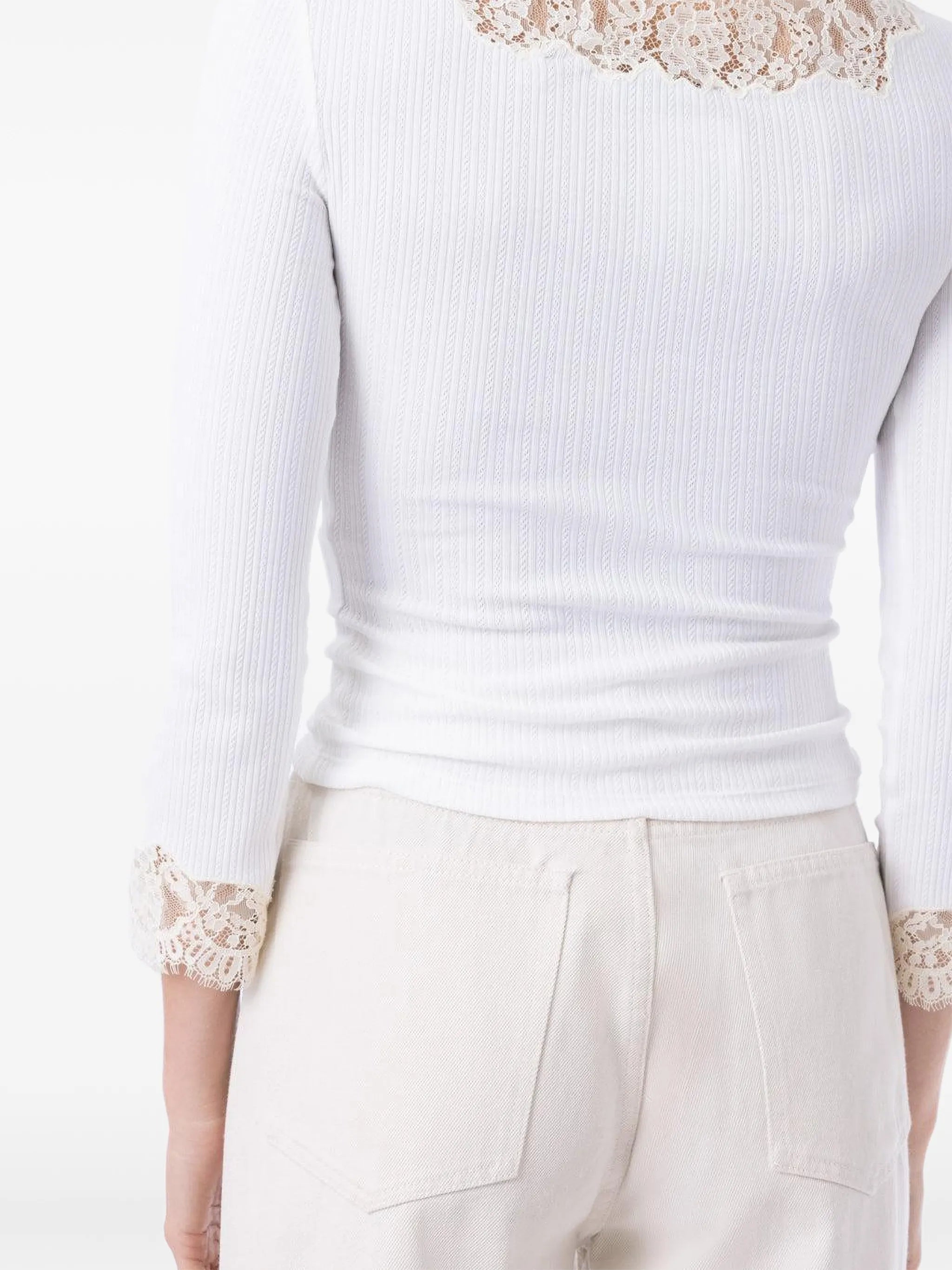 Riana lace-trim T-shirt