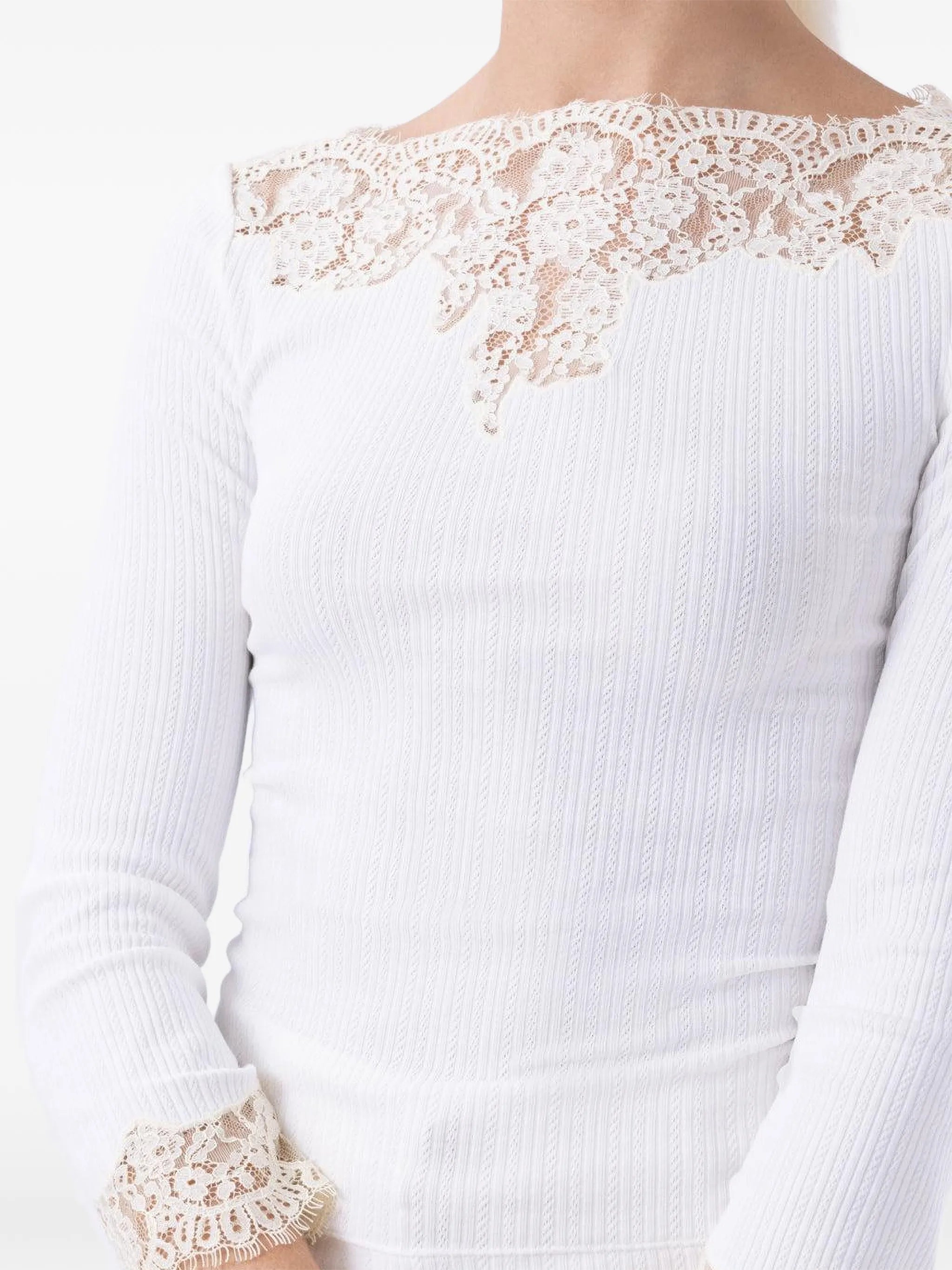 Riana lace-trim T-shirt