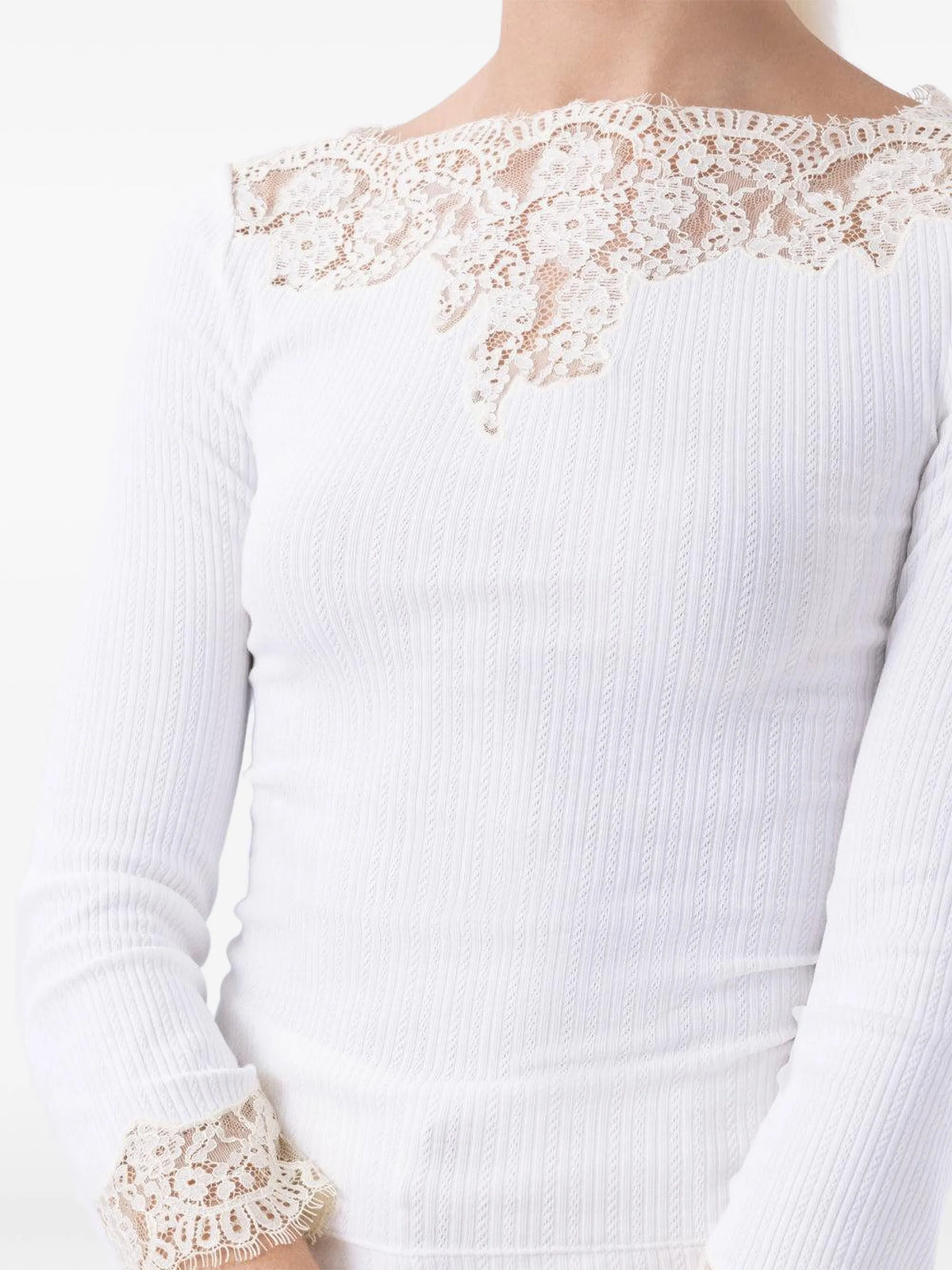 Riana lace-trim T-shirt