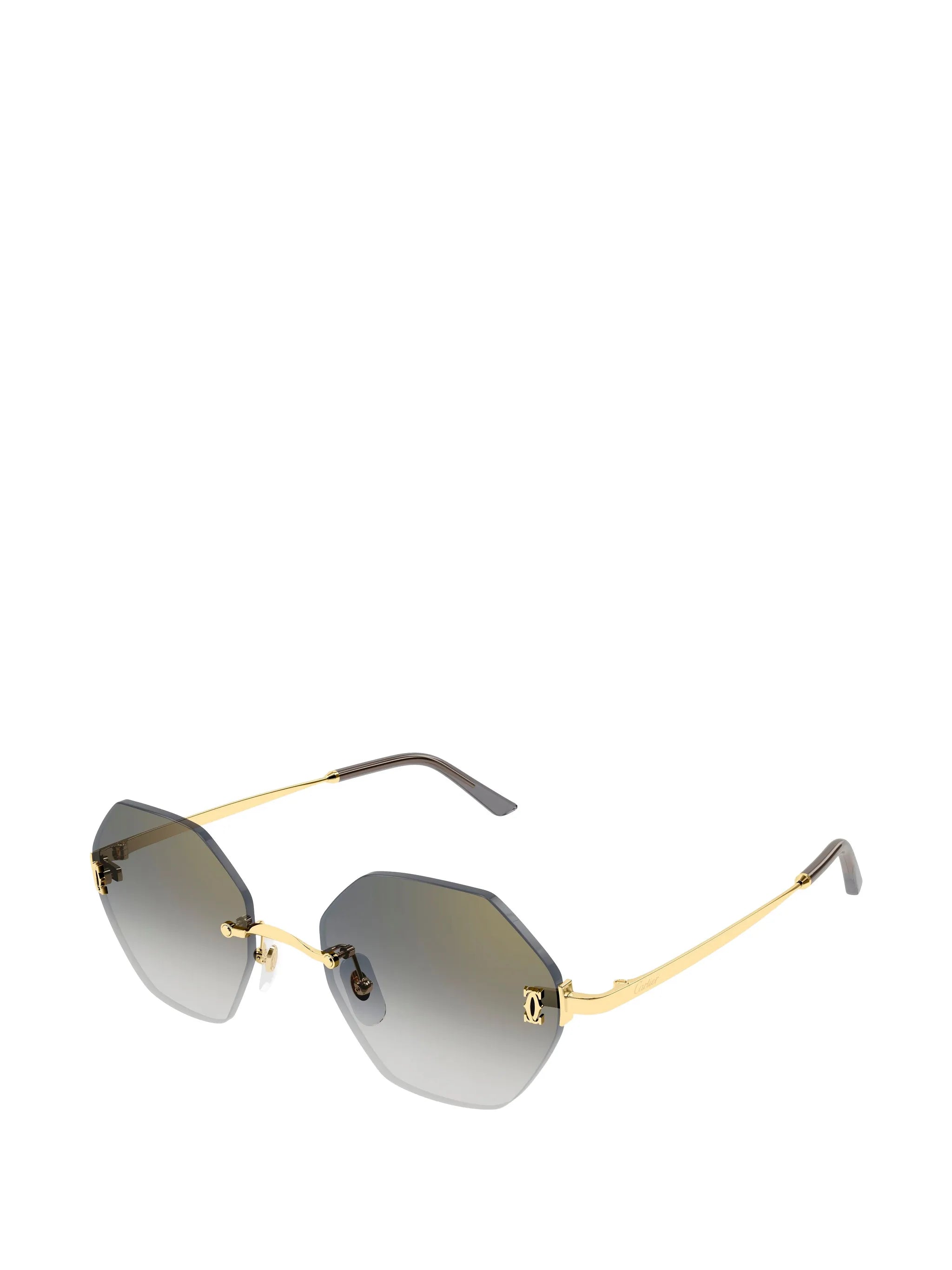 rimless geometric-frame sunglasses