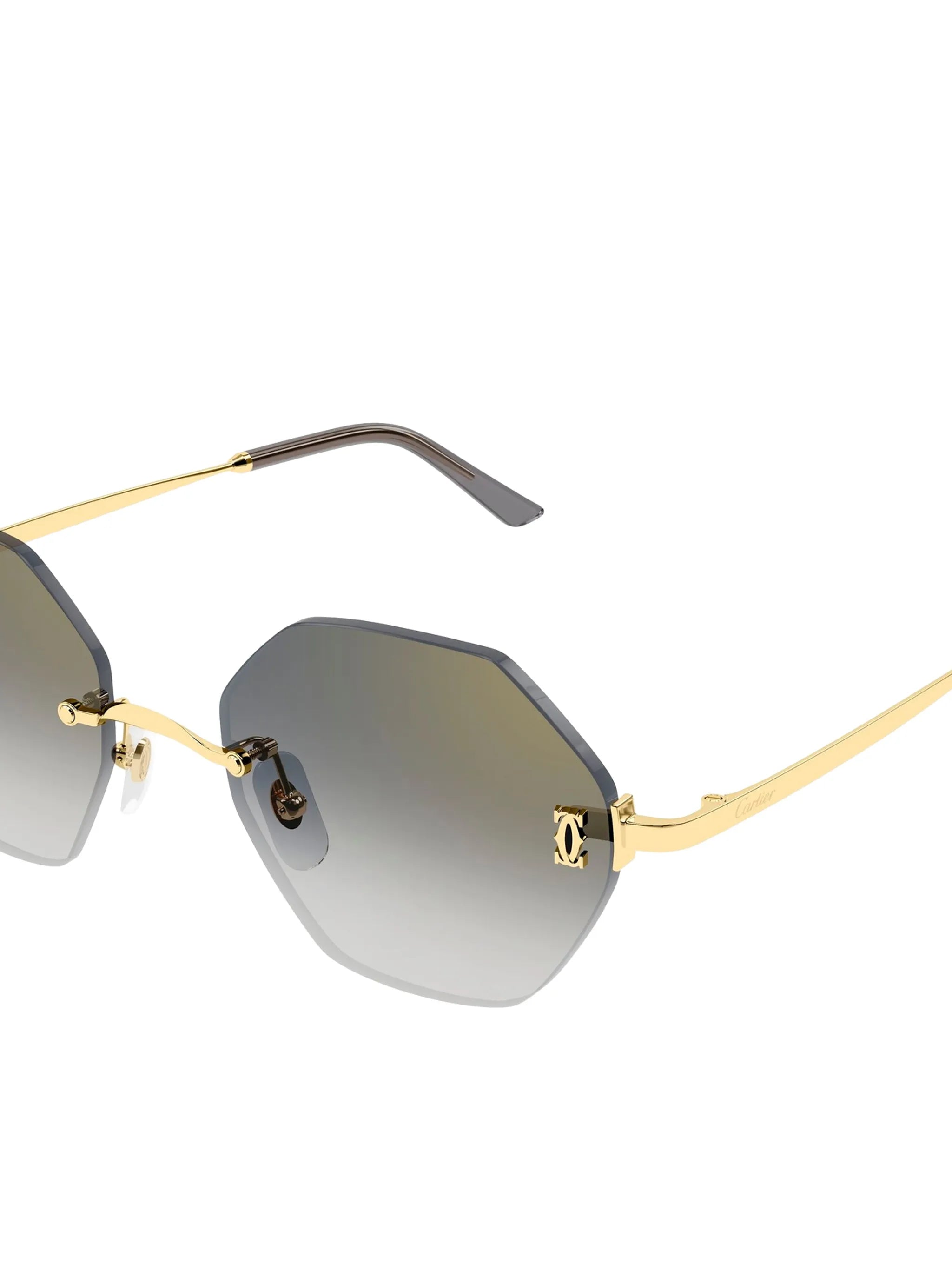rimless geometric-frame sunglasses