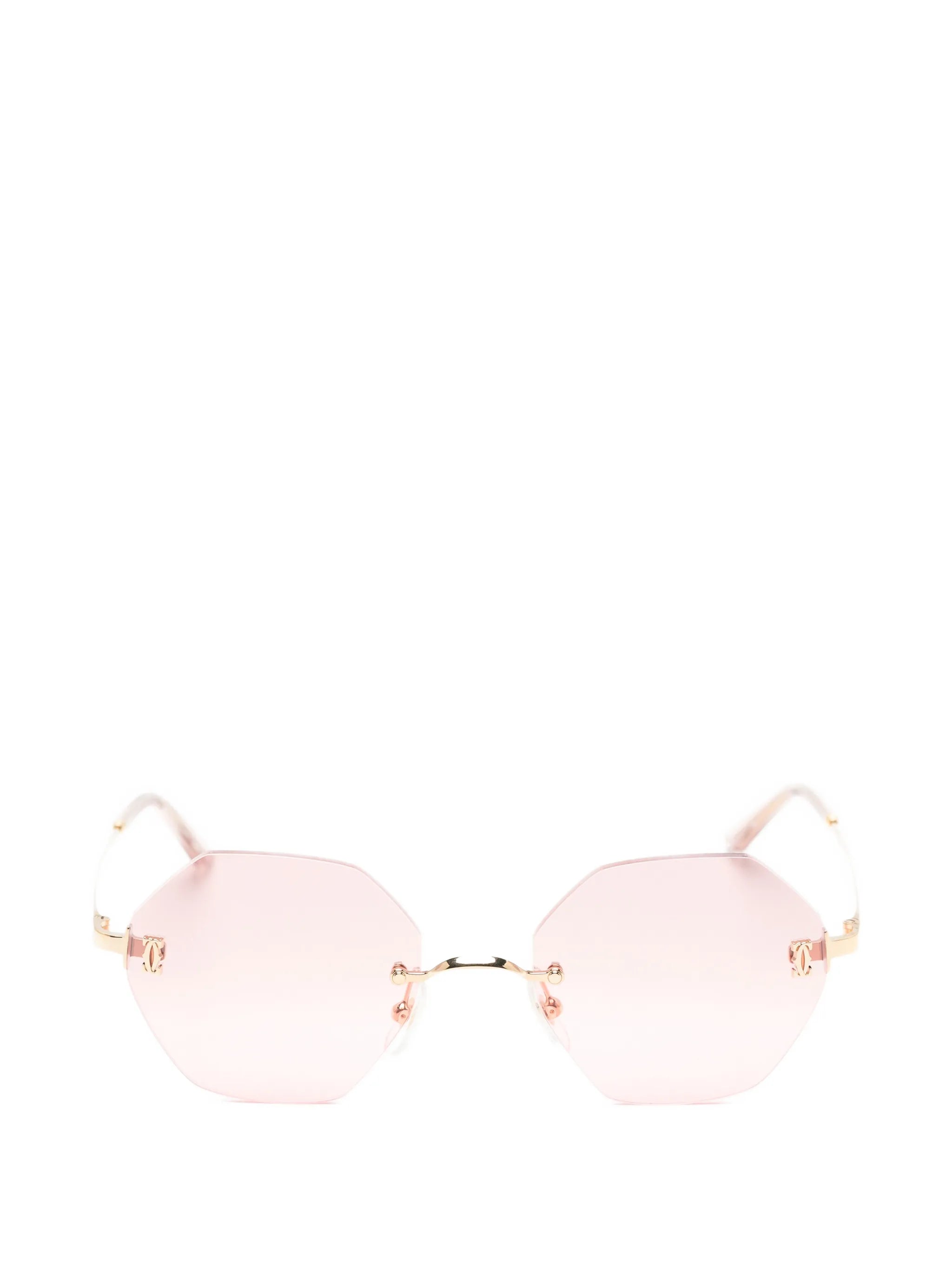 rimless geometric-frame sunglasses