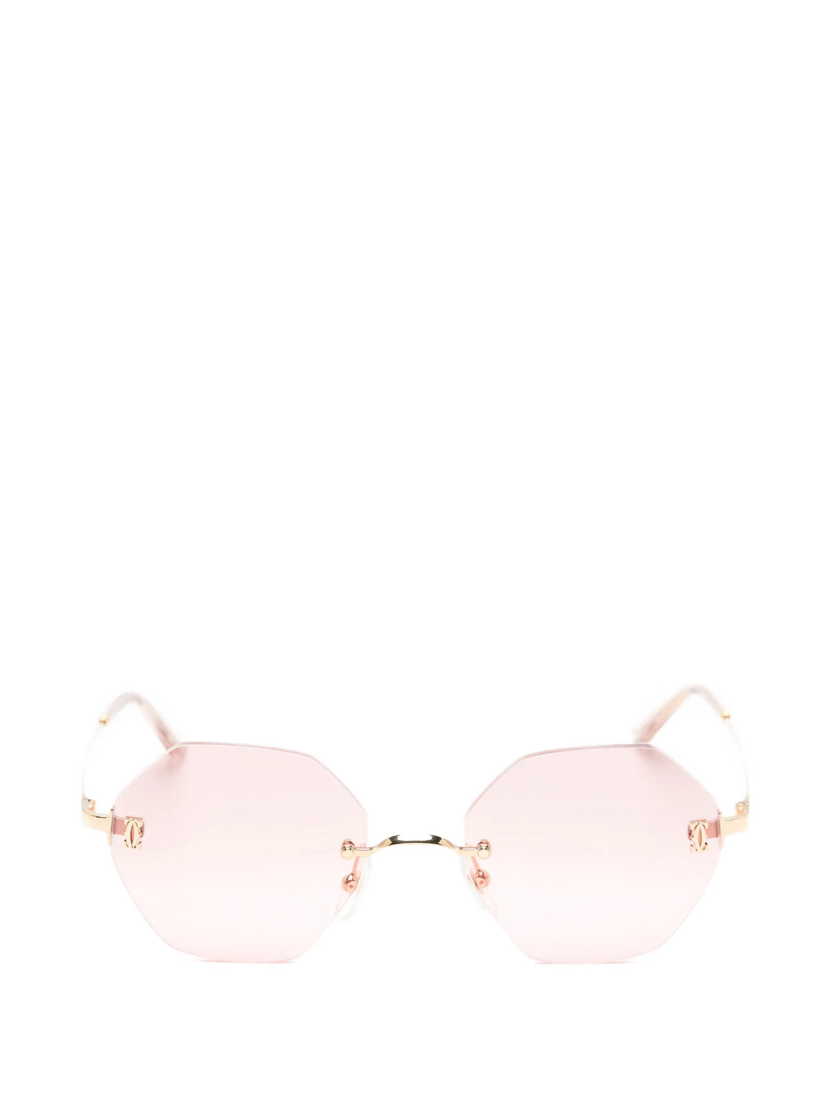 rimless geometric-frame sunglasses