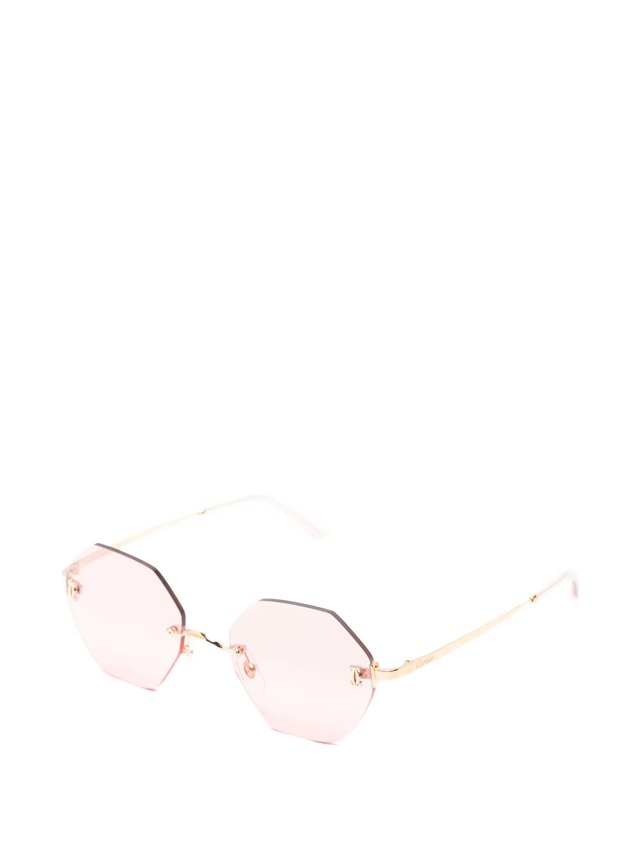rimless geometric-frame sunglasses