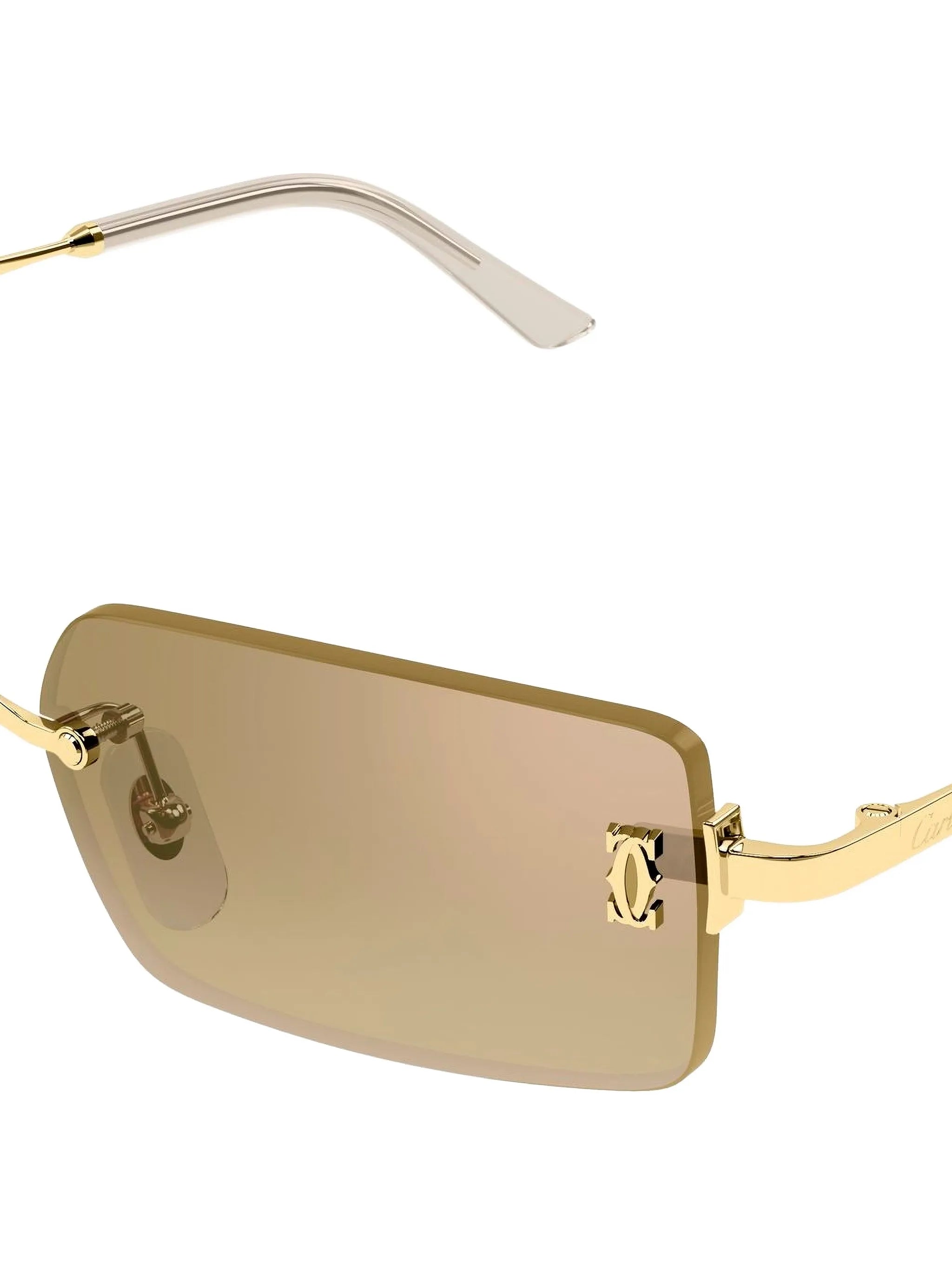rimless rectangle-frame sunglasses